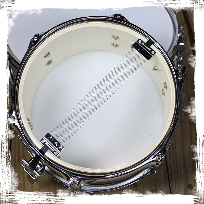 Popcorn Snare Drum by GRIFFIN | Firecracker Acoustic 10" x 6" Poplar Shell with Zebra Wood PVC | Soprano Mini Concert Marching Percussion Musical Instrument with Snare Throw Off, Drummers Key & Head GeekStands.com