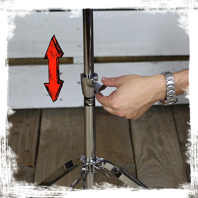 GRIFFIN Concert Stand-Up Snare Drum Stands (2-Pack) - Tall Adjustable Chrome Stand for Practice Pads & Drums - Extended-Height Hardware Mount Holder with Basket Clamp GeekStands.com