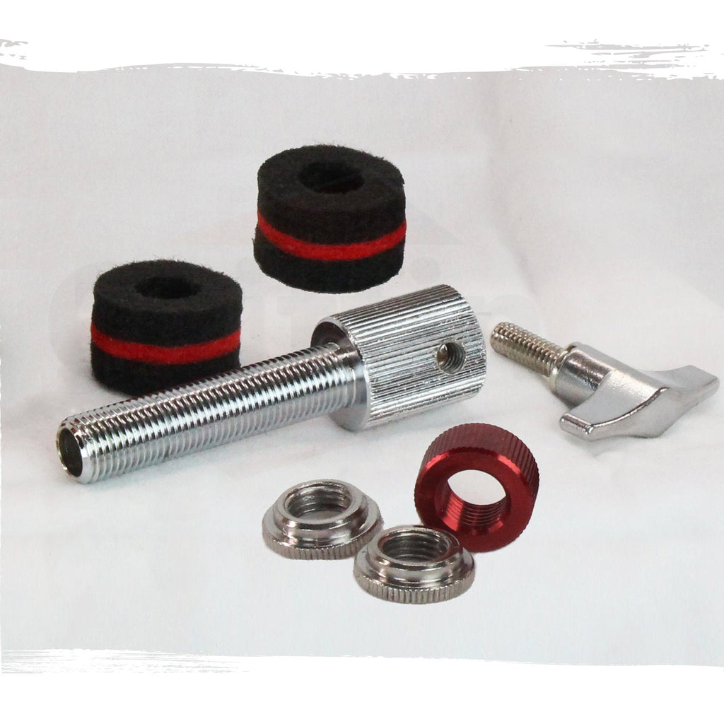 GRIFFIN Hi-Hat Clutch Mount Deluxe Version | Alloy Metal Speed Threads | Universal Holder to Fit Most Hi-Hat Cymbals,  Rods & Hihat Stands | Red locking Nut GeekStands.com