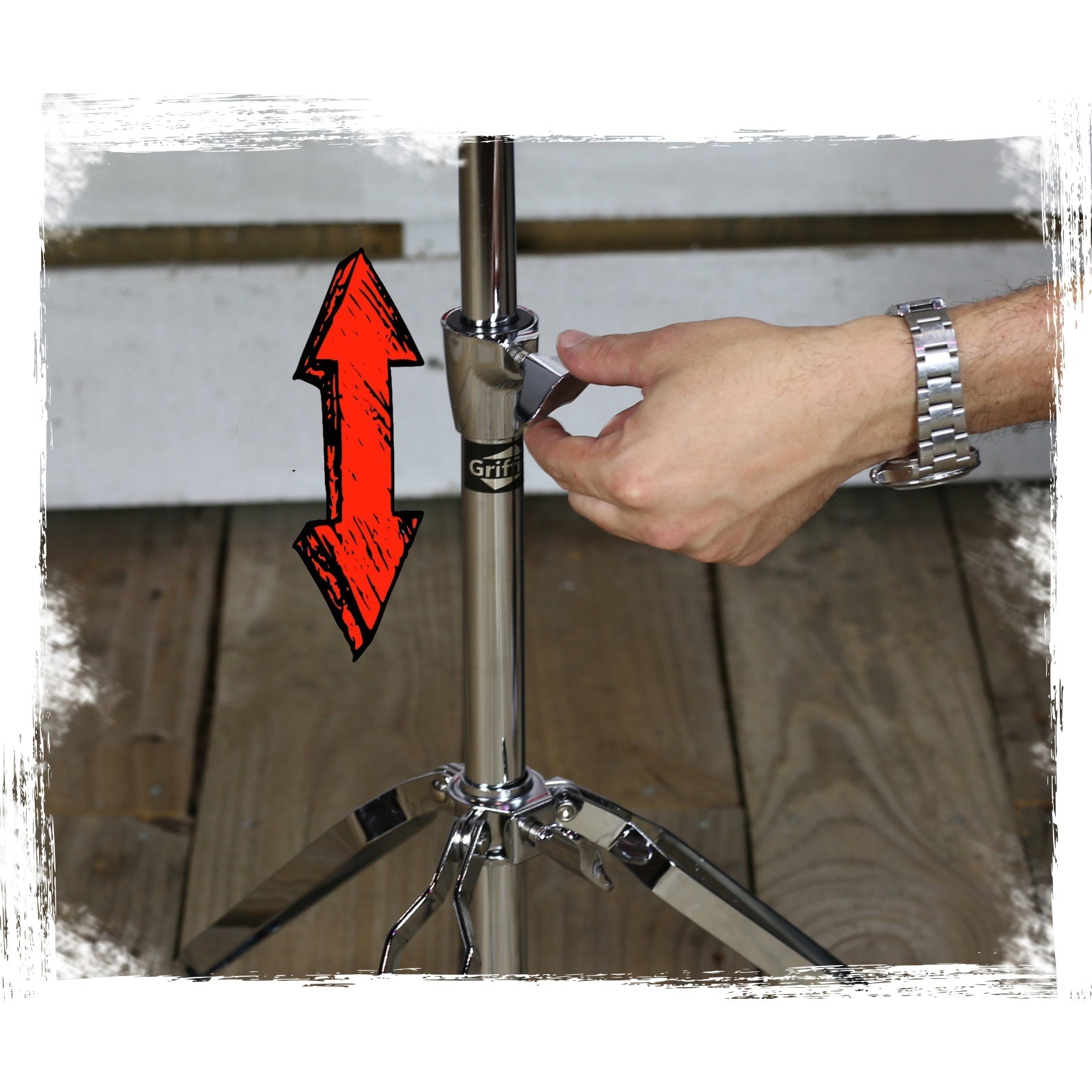 GRIFFIN Deluxe Snare Drum Stand - Percussion Hardware Kit with Key - Double Braced Medium Weight Mount for Snares, Tom Drums & Adjustable Practice Pad GeekStands.com