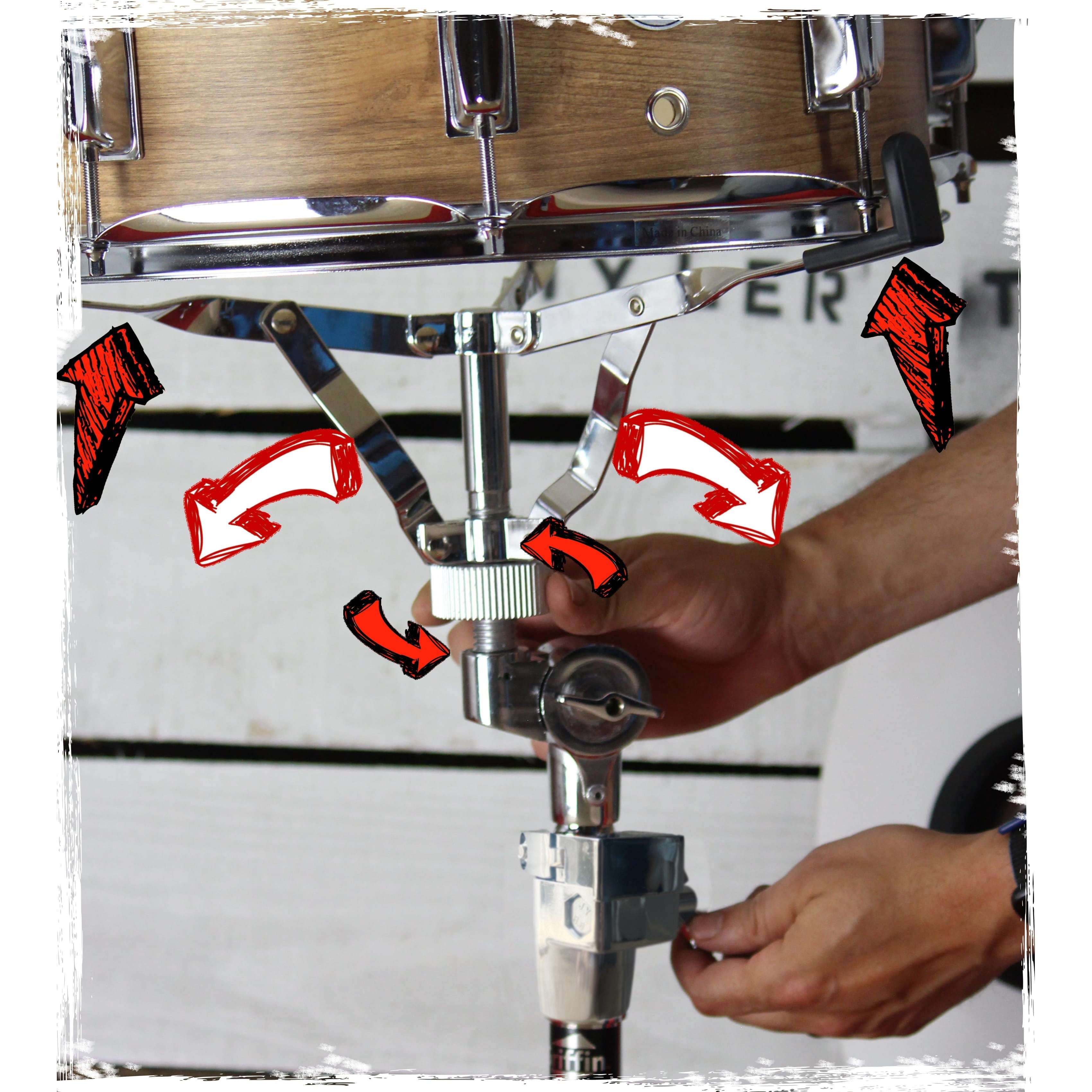 Premium Snare Drum Stand by GRIFFIN - Double Braced Heavy-Duty Weight Mount for Snares, Tom Drums & Adjustable Practice Pad - Percussion Hardware Kit GeekStands.com