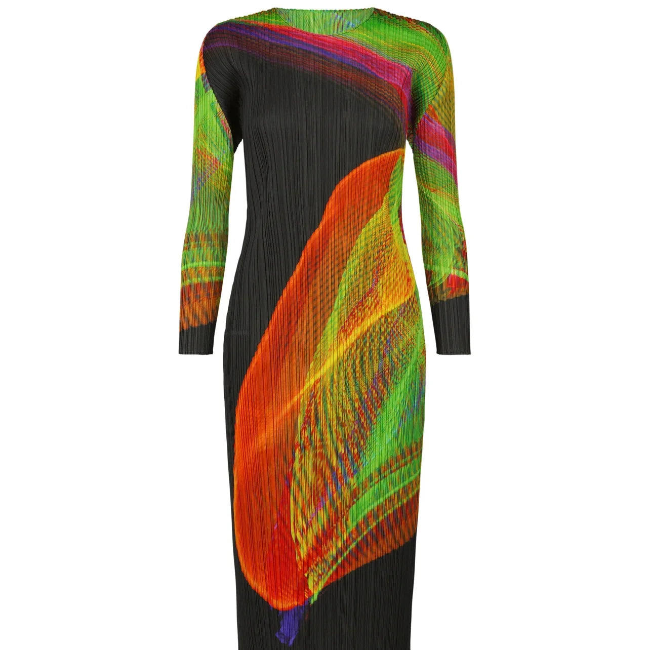 Vibrant Pleated Printed Maxi Dress Boho Brown