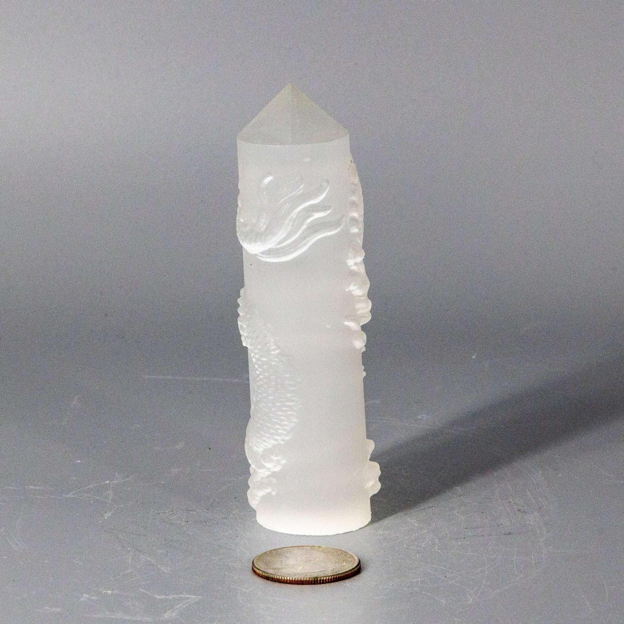 Selenite Shungite CNC Carved Dragon Towers Crystal Destiny