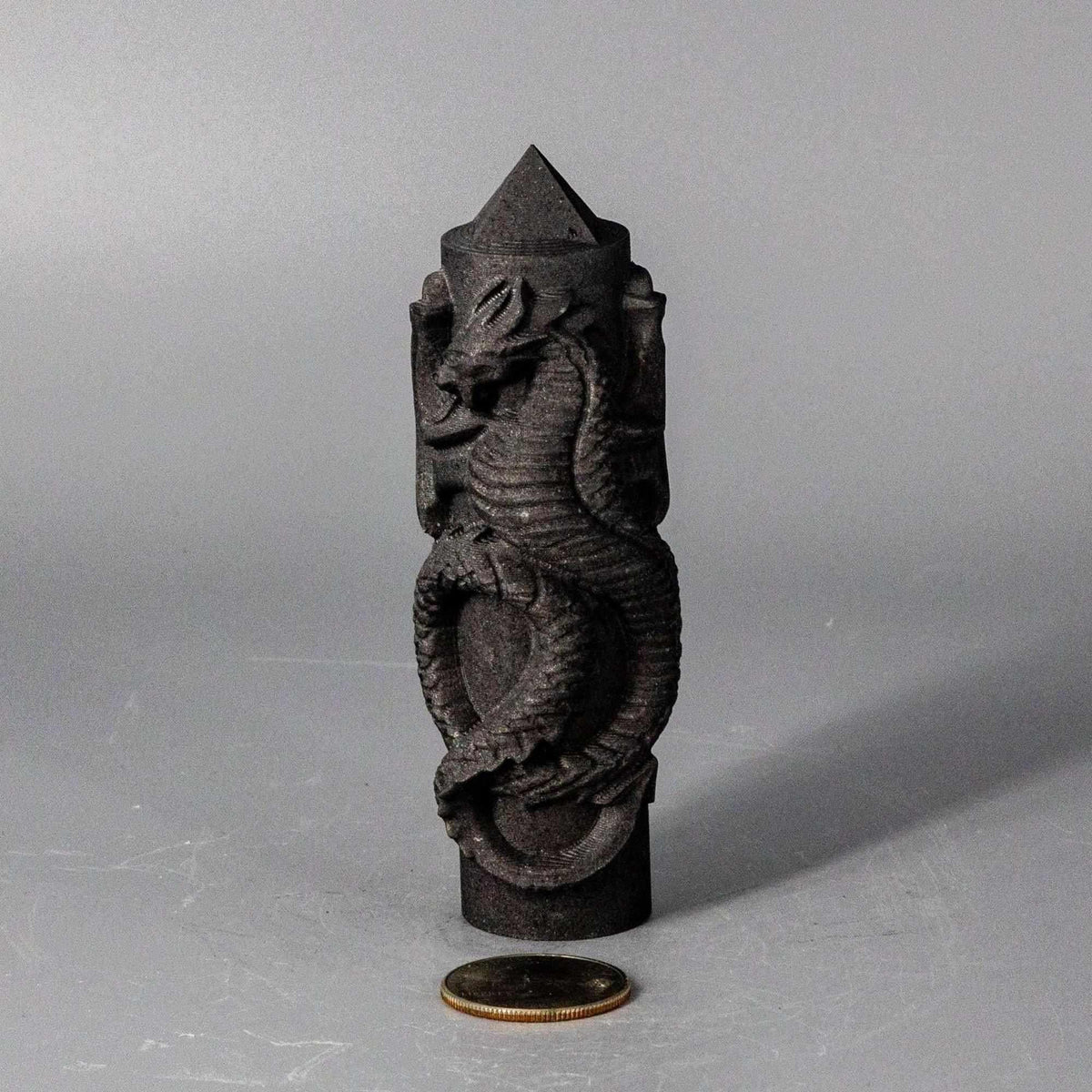 Selenite Shungite Crystal CNC Carved Dragon Tower Art Crystal Destiny
