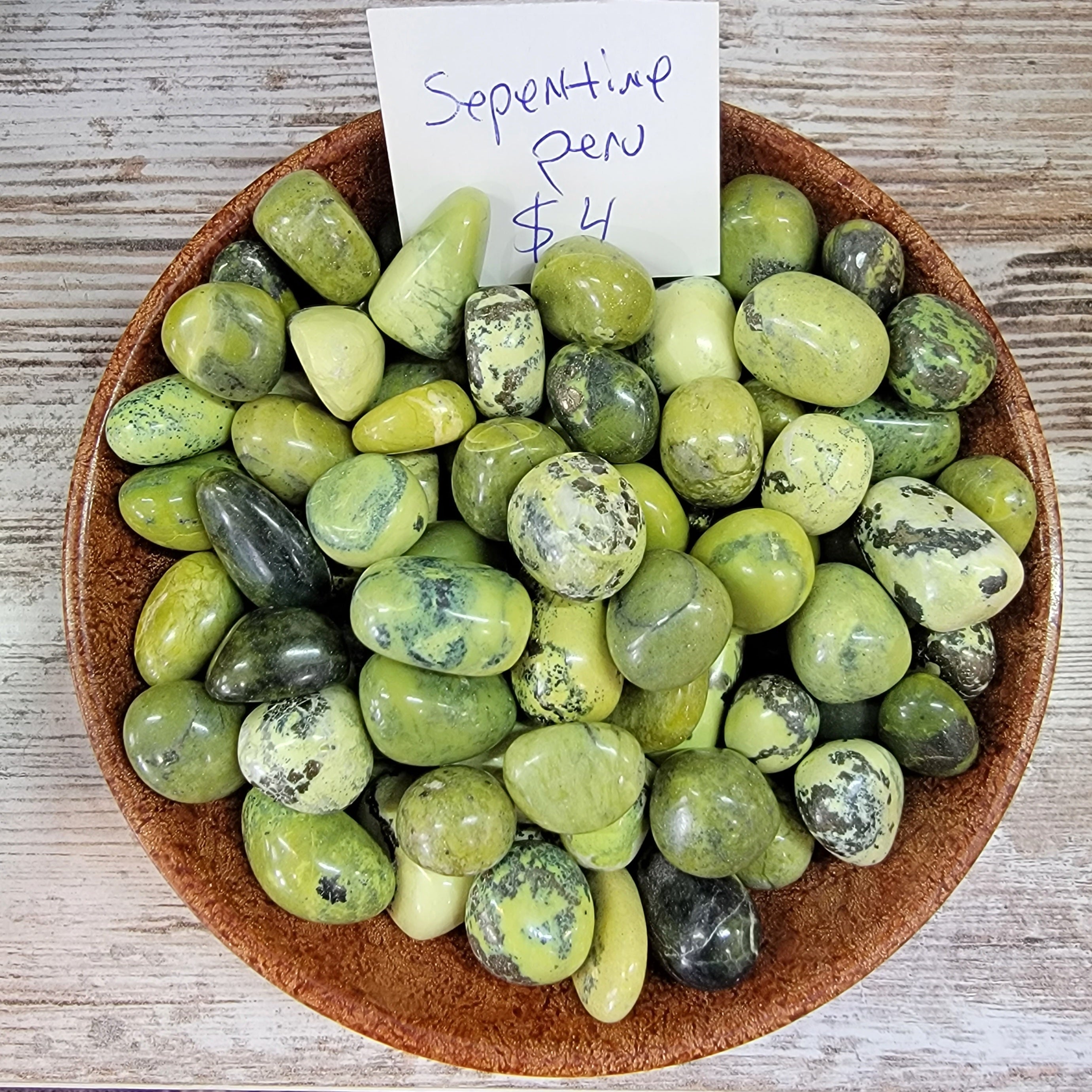 Serpentine Peru Tumbled Stone - Boost Energies, Clear Blockages & Activate Kundalini High Ho Gems and Crystals