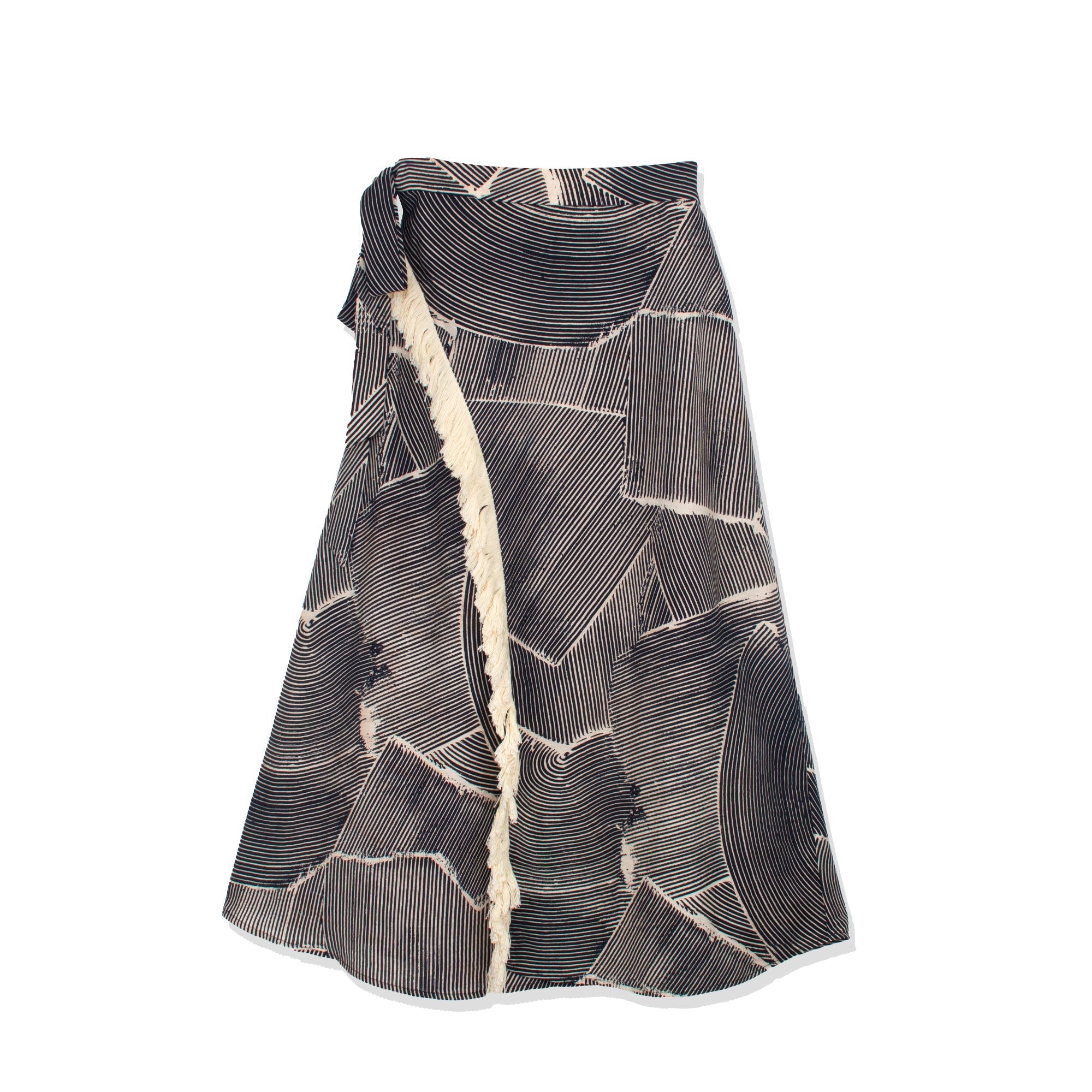 FAUX WRAP FRINGE SKIRT profile-nyc