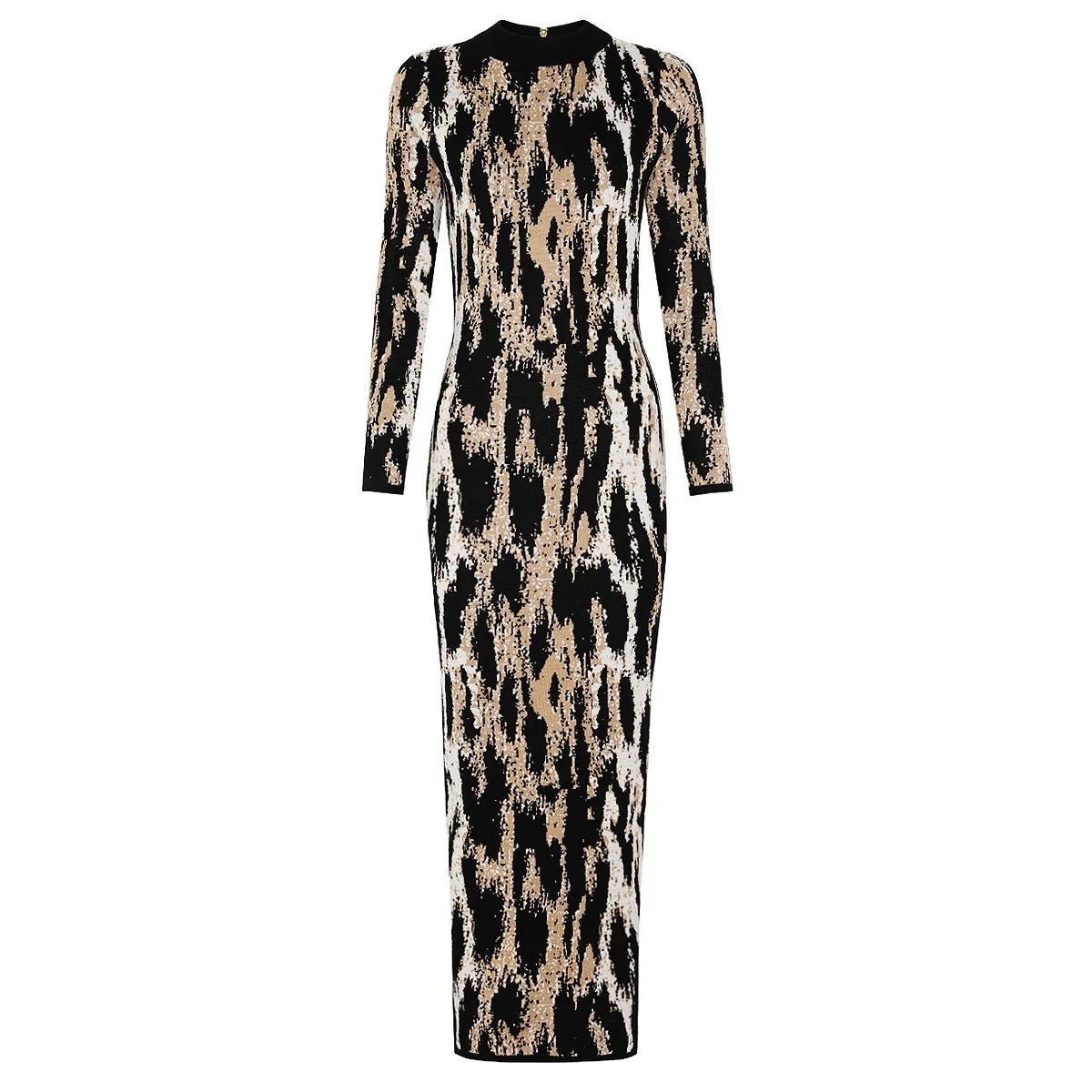 Audacious Leopard Print Sheath Dress Boho Brown