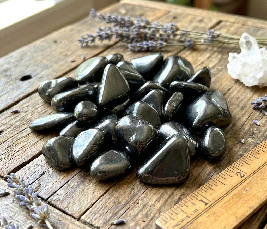 Black Shungite Tumbled Stones Mineral Karelia Russia (By The Piece or Pound) Type 2 Specimen Amazing Crystals