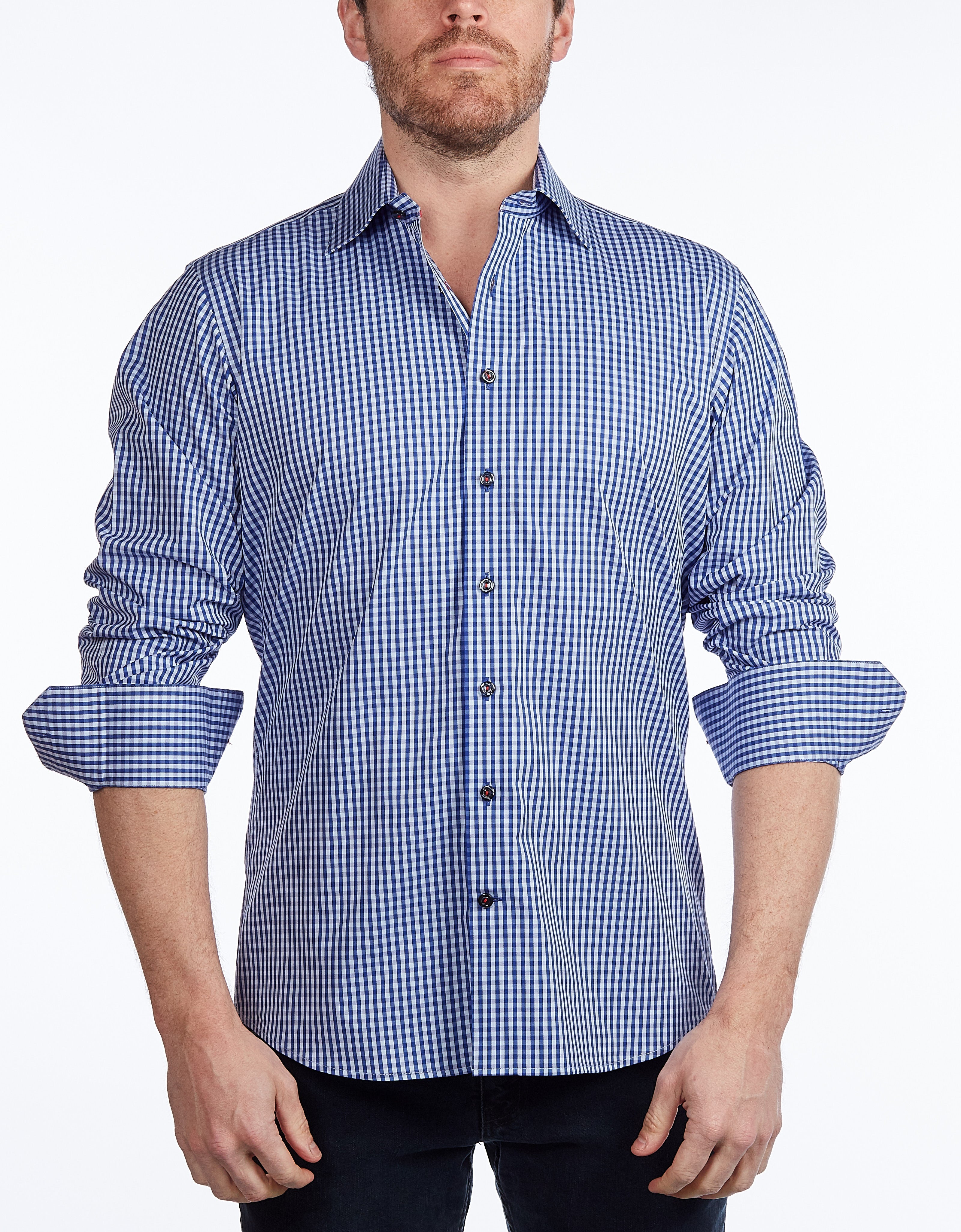 Signature Shirt //  - Contemporary Fit - contrast  trimming - final sale LEVINAS® Official