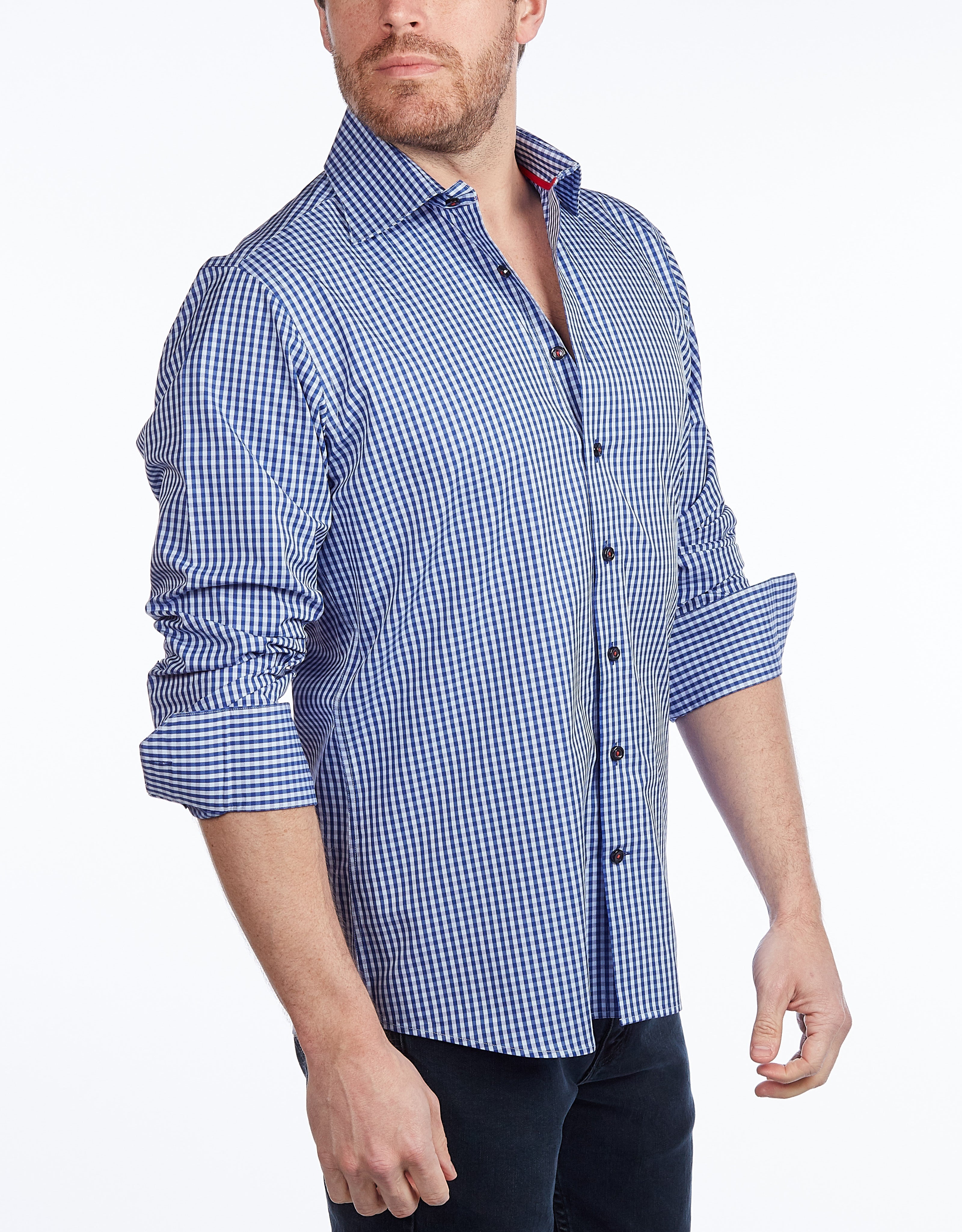 Signature Shirt //  - Contemporary Fit - contrast  trimming - final sale LEVINAS® Official