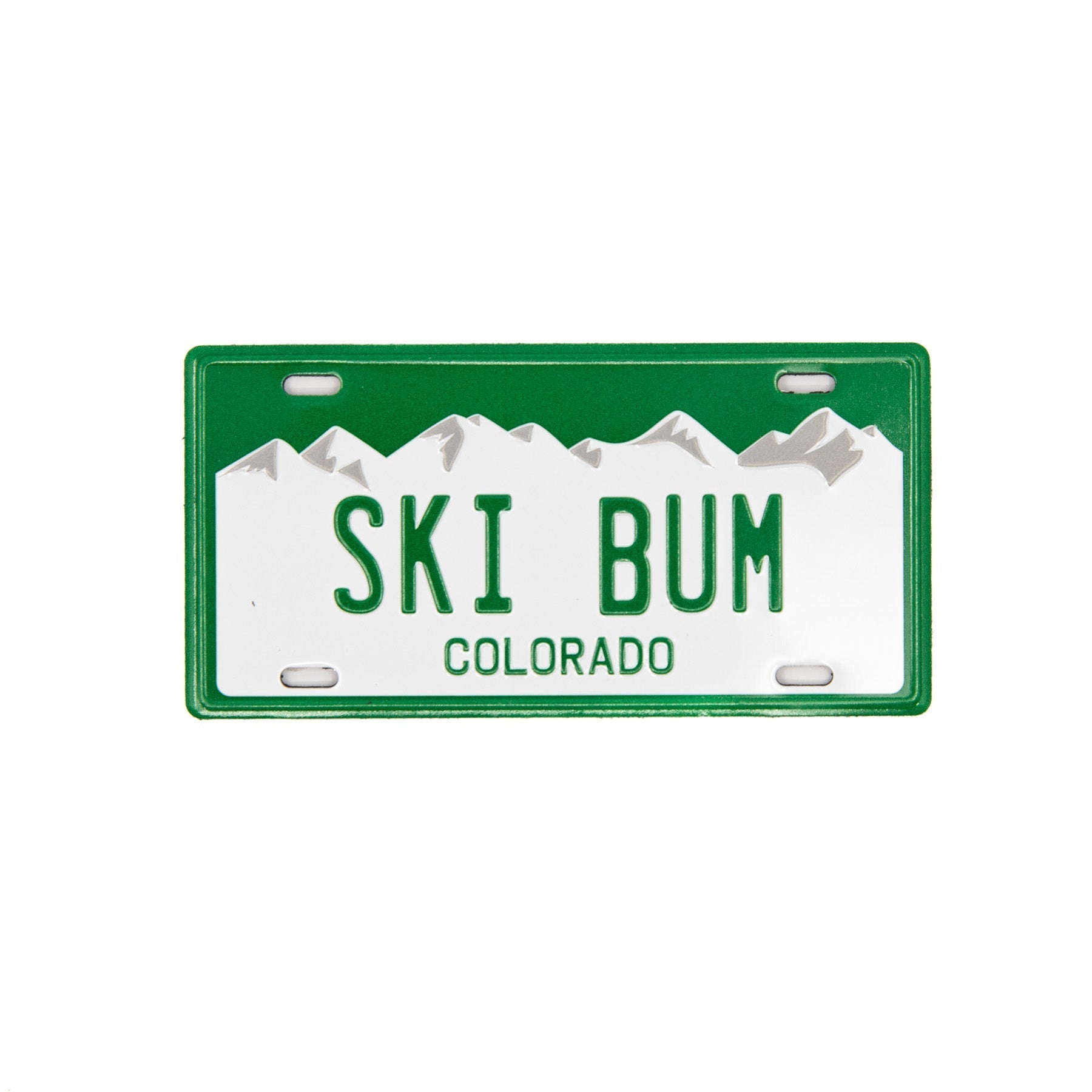 SKI BUM - Colorado License Plate Magnet Green Mountain Games