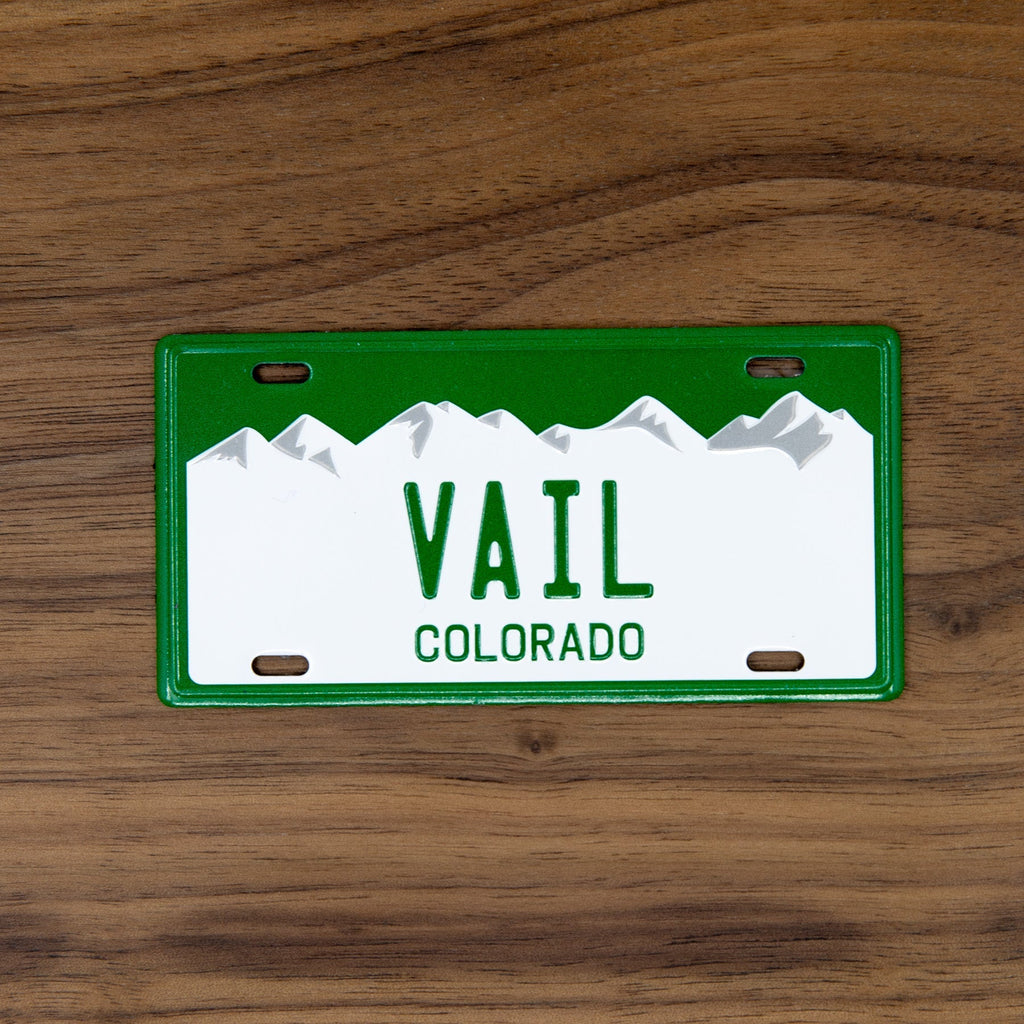 VAIL - Colorado License Plate Magnet Green Mountain Games