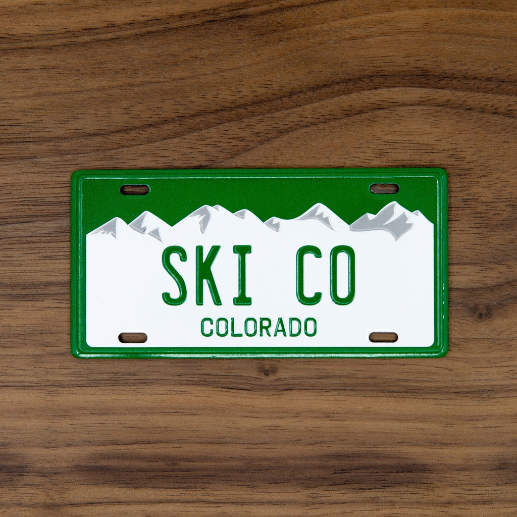 SKI CO - Colorado License Plate Magnet Green Mountain Games