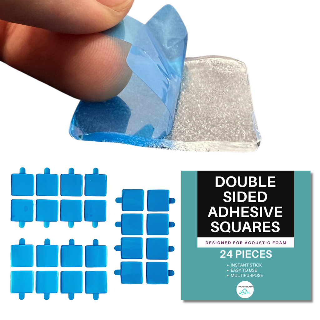 Mounting Tape For Acoustic Foam - Double Sided Adhesive Squares For Easy Installation SoundAssured