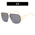 Square sunglasses, sunglasses half frame versatile sunglasses Gentleman.Clothing