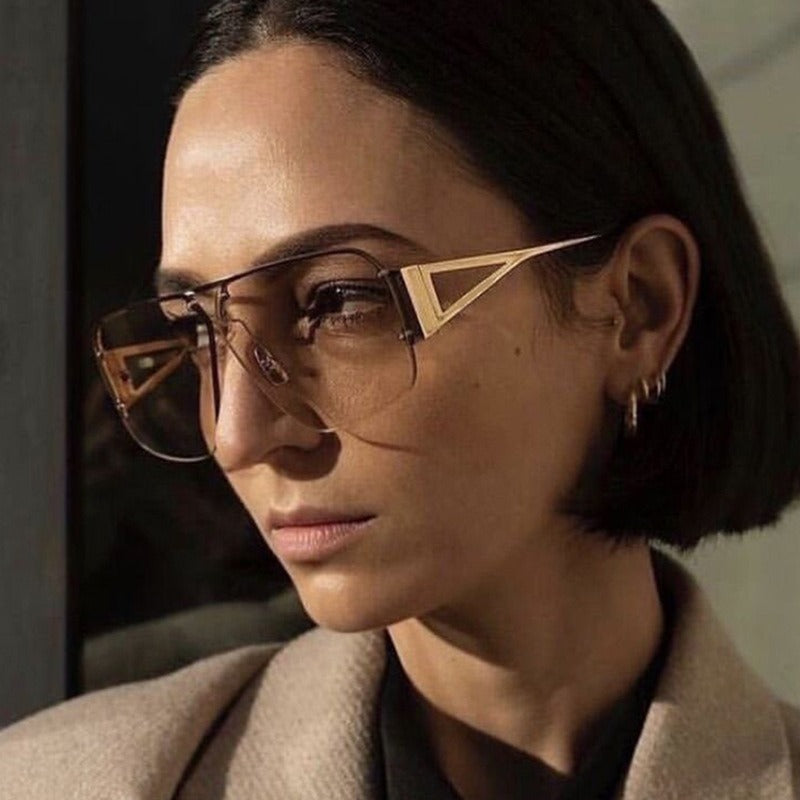 Square sunglasses, sunglasses half frame versatile sunglasses Gentleman.Clothing