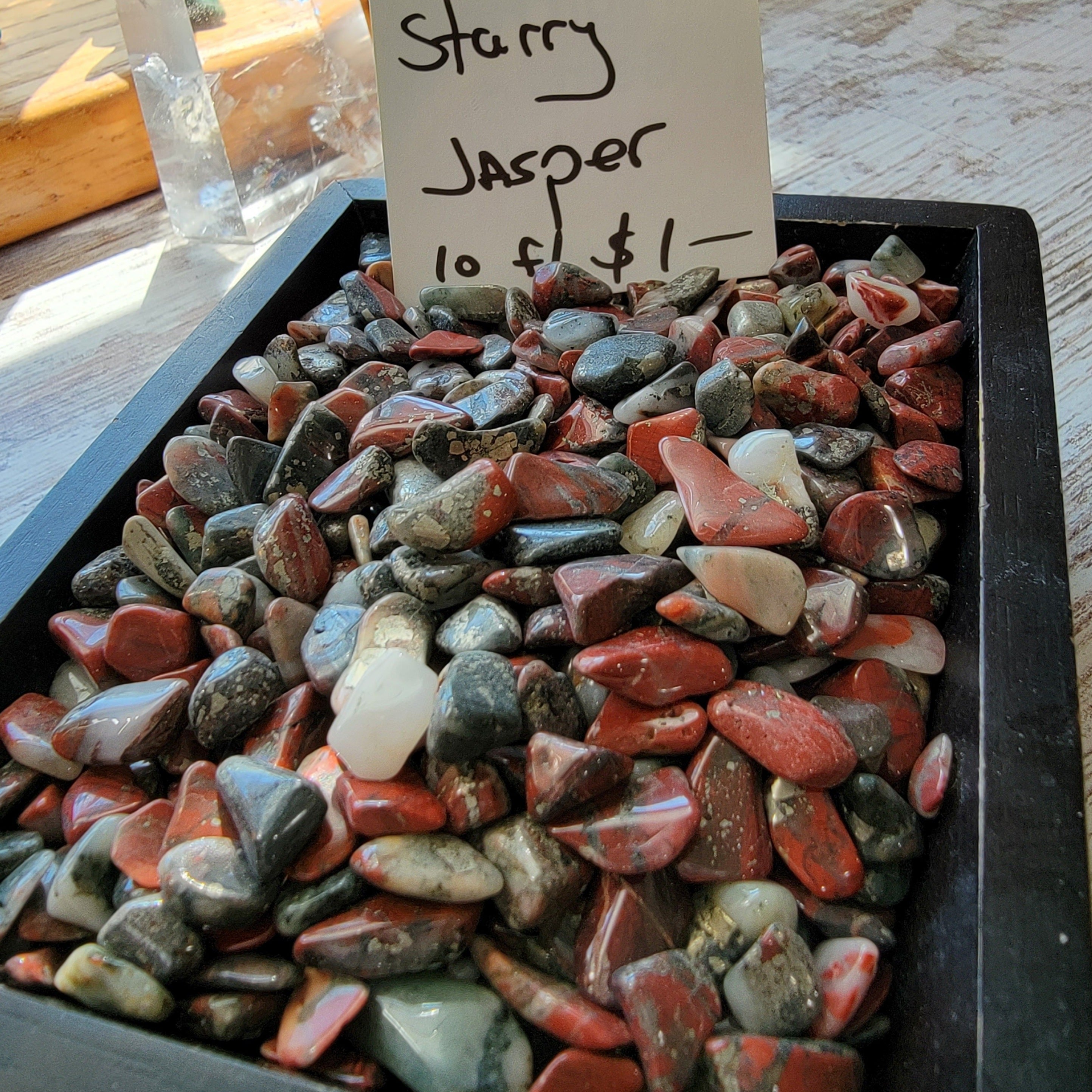 Tumbled Starry Jasper Chips - Natural Semi-Precious Stones for Crafting and Healing High Ho Gems and Crystals