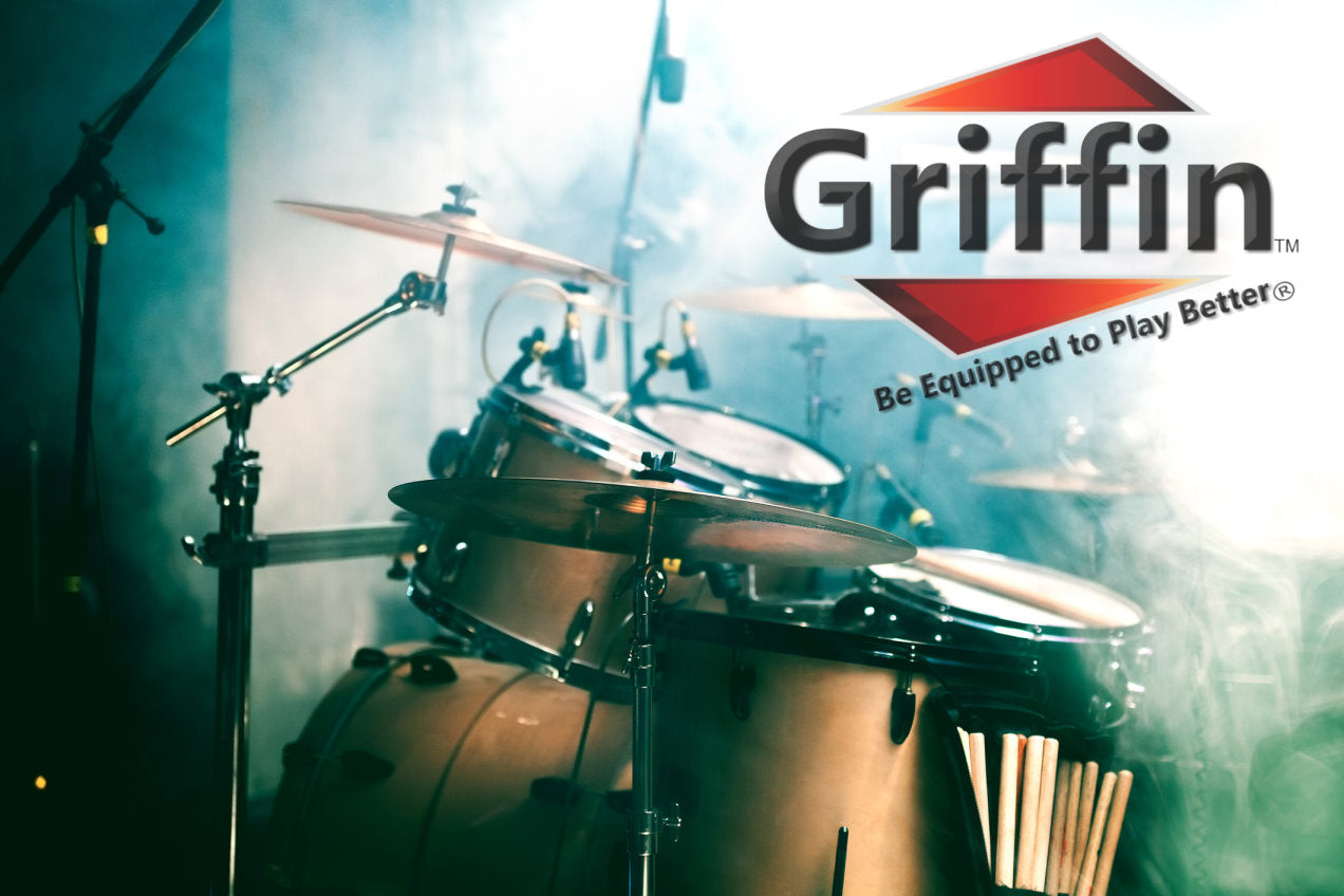 Drum Throne Stand by GRIFFIN - Padded Drummer’s Seat - Drum Set Percussion Chair for Adults - Musicians Guitar Stool Double Braced Hardware GeekStands.com