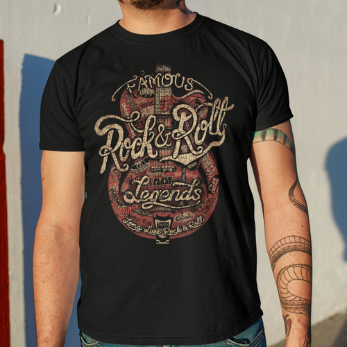 Rock & Roll Legends Script T-shirt Taboo