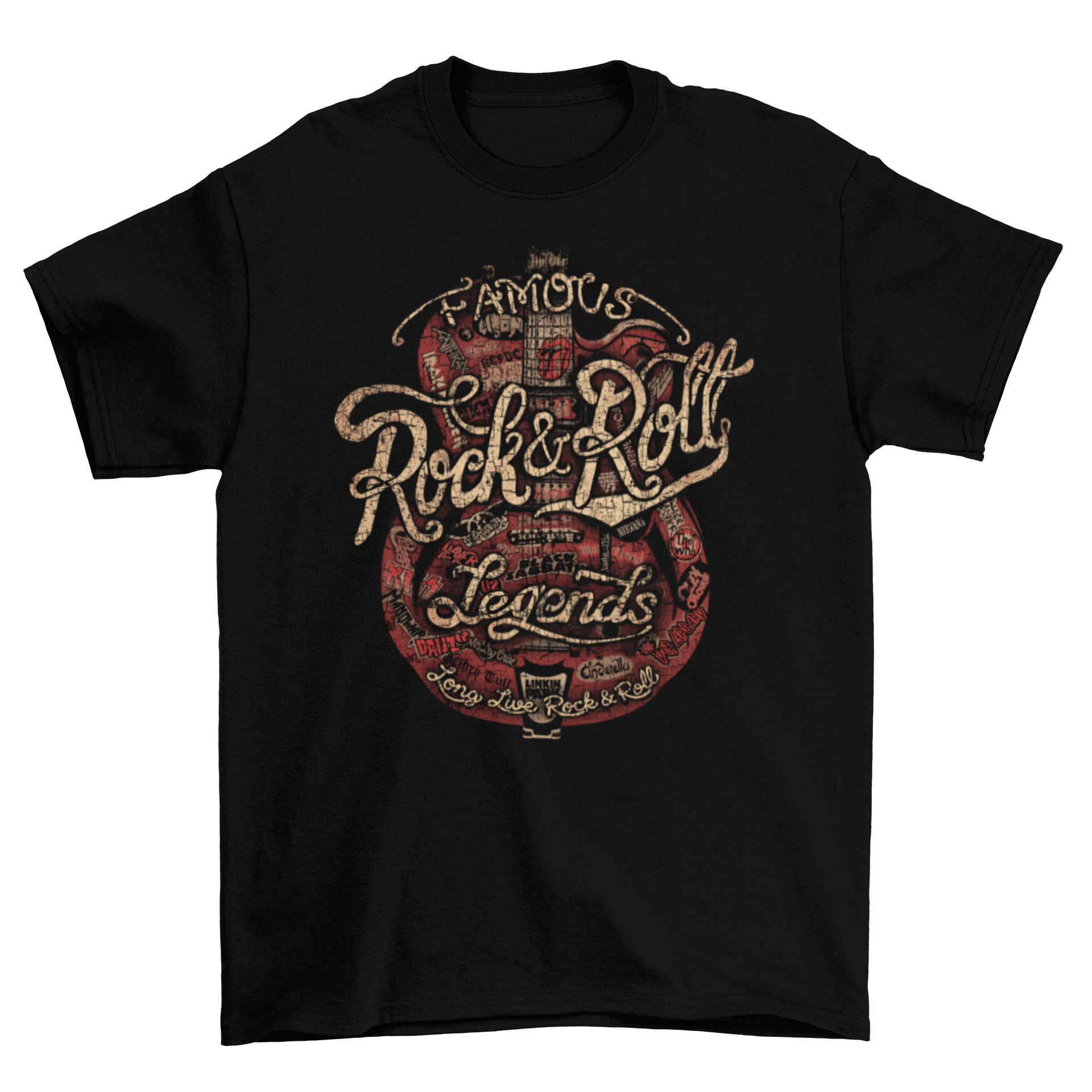 Rock & Roll Legends Script T-shirt Taboo