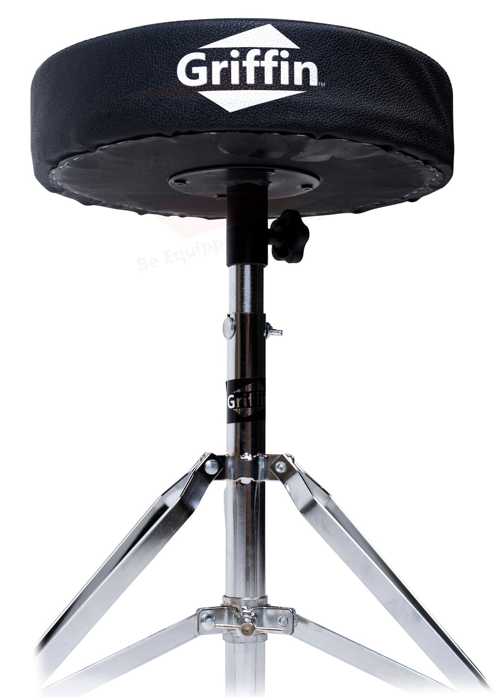 GRIFFIN Snare Stand & Drum Throne (2-Pack Set) - Chrome Percussion Hardware Kit with Double-Braced Lightweight Mount for Snares, Tom-Toms & Practice Pads - Slip-Proof Gear Tilter & Clamp Holder GeekStands.com