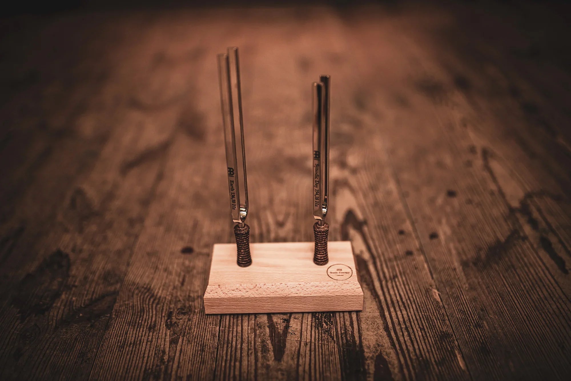2-Piece Day & Night Planetary Tuned Tuning Fork Set incl. Holder Utah Energy Healing Center