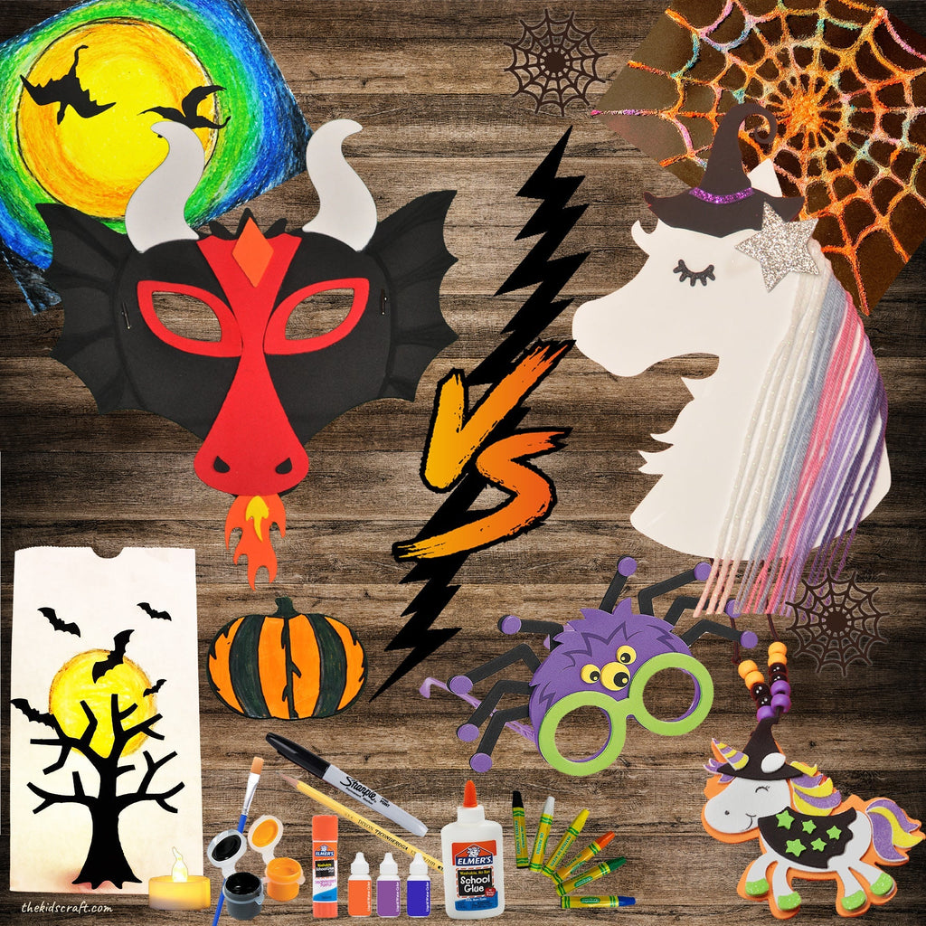 The Fiery Dragon & The Mystical Unicorn Witch DIY Craft Kit Box Combo The Kids Craft