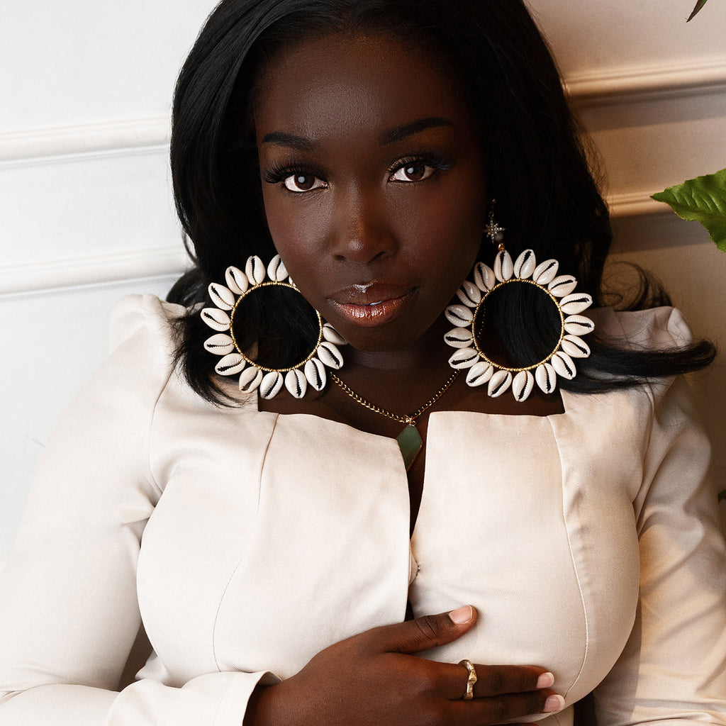 Sunflower Hoops Adorned In Taji