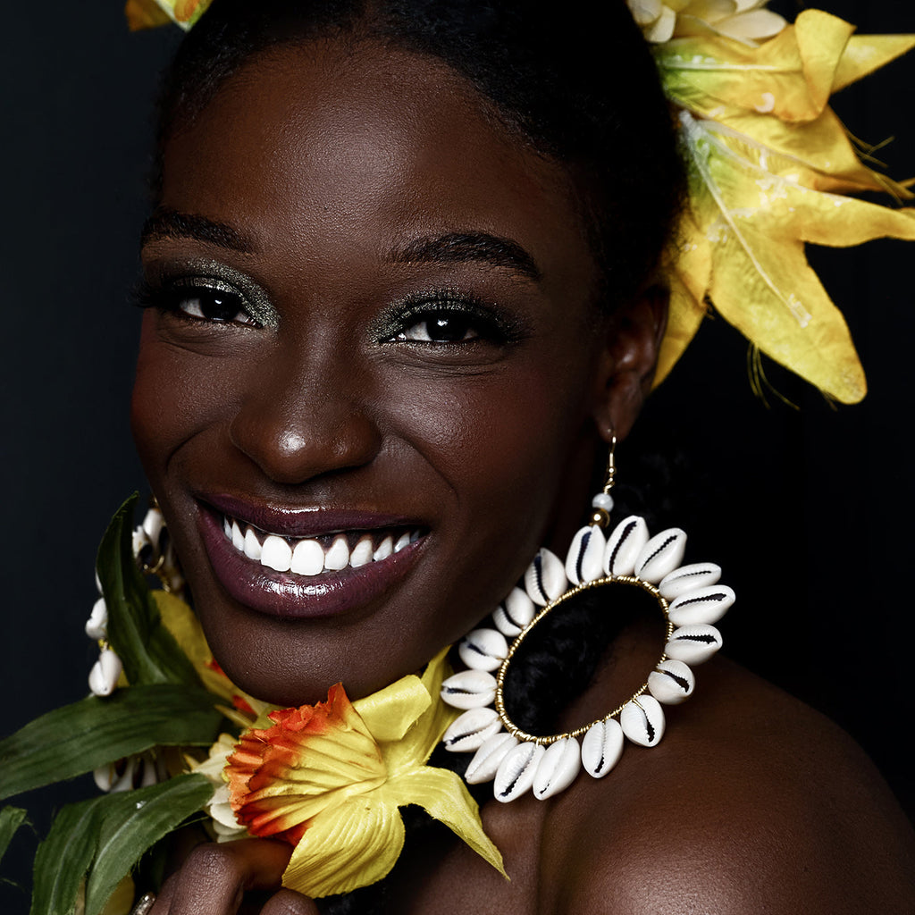 Sunflower Hoops Adorned In Taji