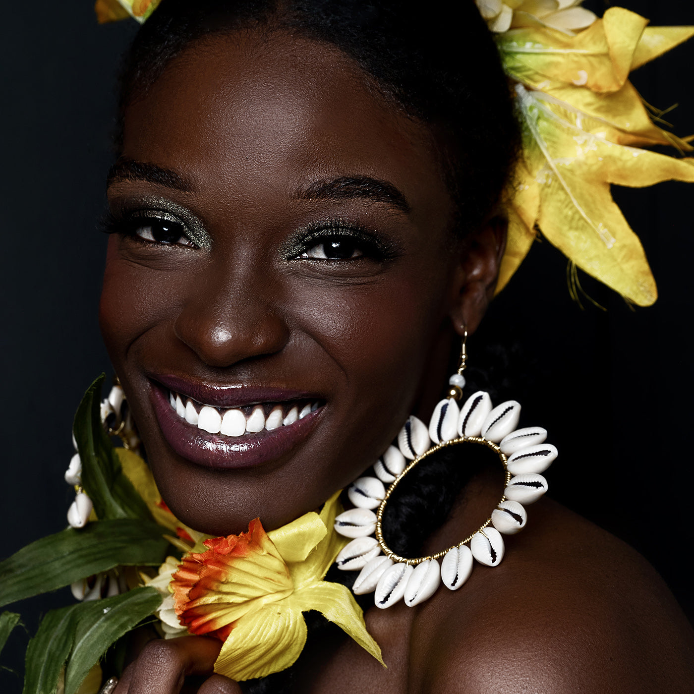 Sunflower Hoops Adorned In Taji