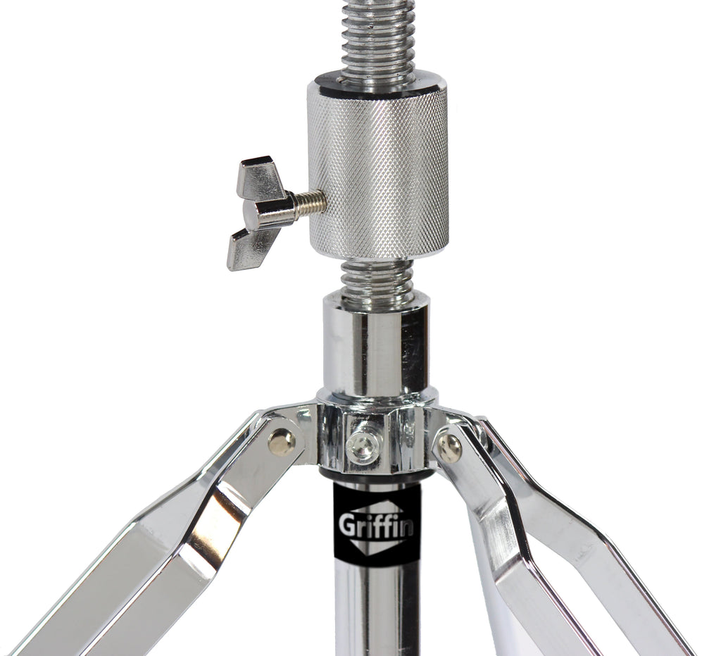 GRIFFIN Drum Throne with Backrest Support | Saddle Style Padded Leather Drummer Motorcycle Biker Seat | Swivel Adjustable Height Music Drum Chair | Musicians Guitar Stool | Percussion Tractor Top GeekStands.com