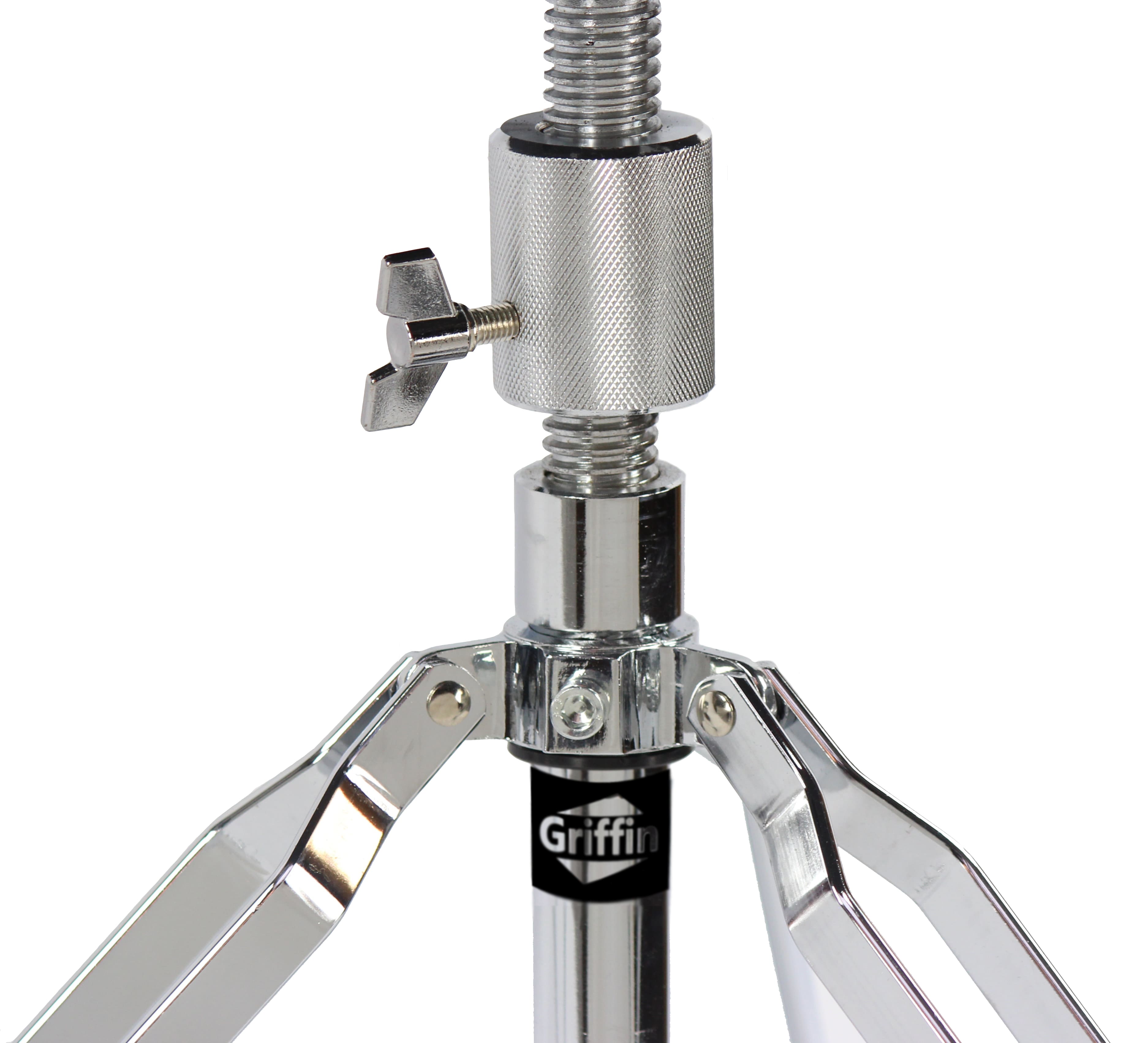 GRIFFIN Drum Throne with Backrest Support | Saddle Style Padded Leather Drummer Motorcycle Biker Seat | Swivel Adjustable Height Music Drum Chair | Musicians Guitar Stool | Percussion Tractor Top GeekStands.com