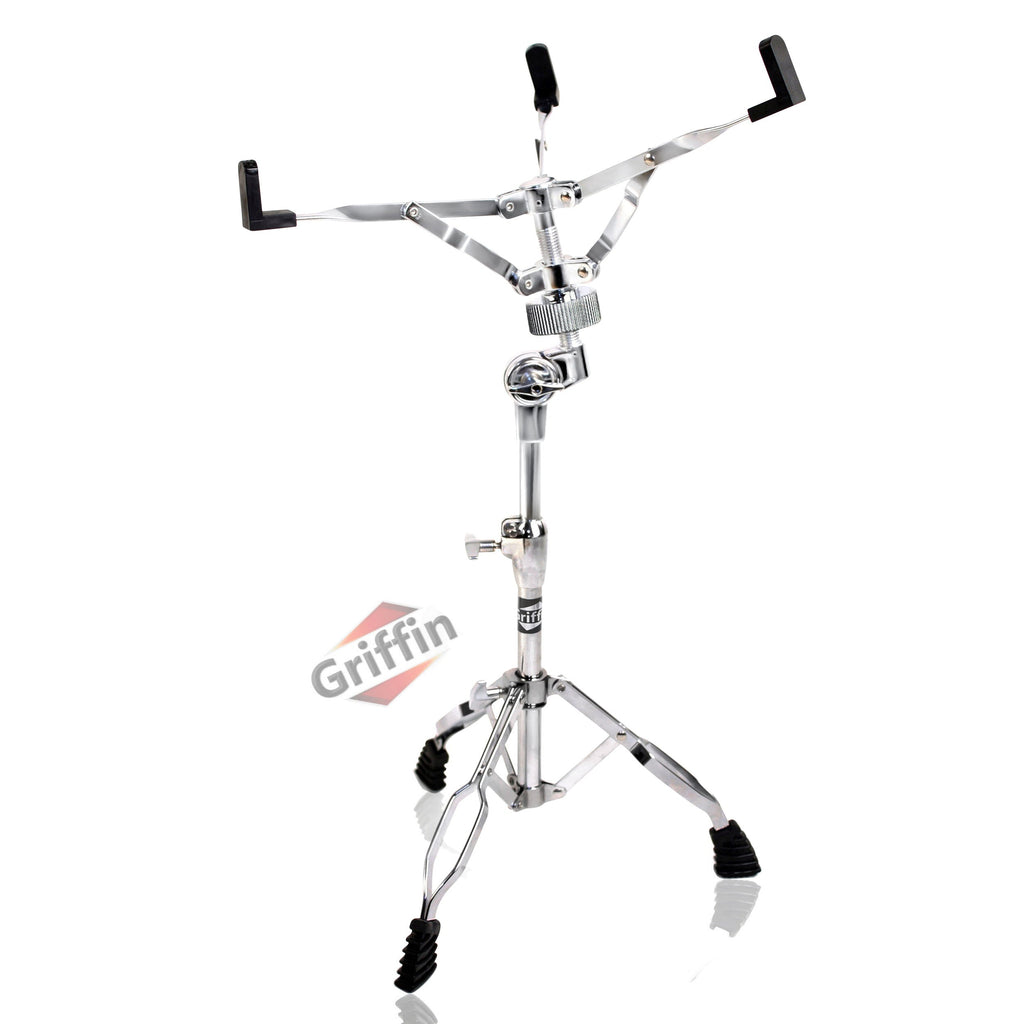 Snare Drum Stand by GRIFFIN - Deluxe Percussion Hardware Base Kit - Double Braced, Light Weight Mount for Standard Snares, Tom Drums & Practice Pad GeekStands.com