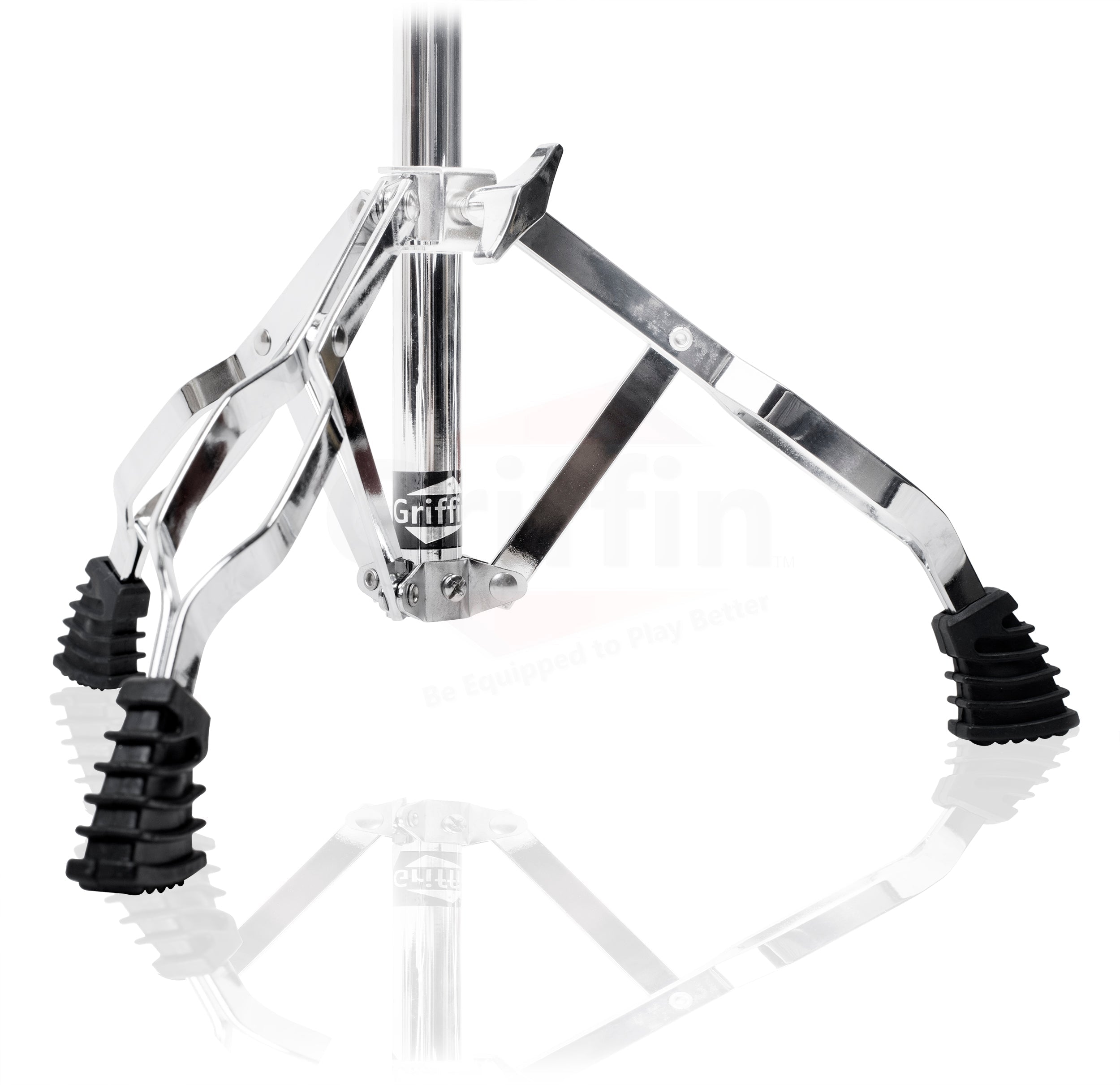 Drum Hardware Set 3 PACK by GRIFFIN - Kick Drum Pedal, Snare Stand & Straight Cymbal Stand | Deluxe Double Chain Full Steel Foot Pedal for Intense Play | Slip-Proof Gear Tilter & Clamp Basket Holder GeekStands.com