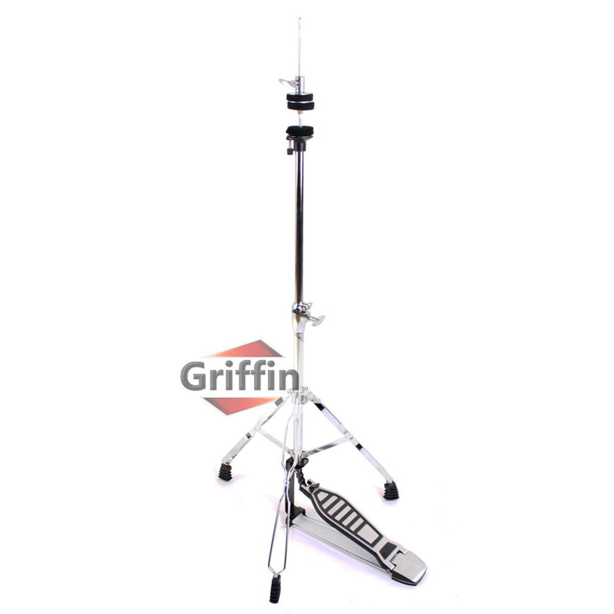 Drum Hardware Pack Complete 6 Piece Set by GRIFFIN - Full Size Percussion Stand Kit with Snare, Hi-Hat, Cymbal Boom, Throne Stool & Single Kick Pedal GeekStands.com