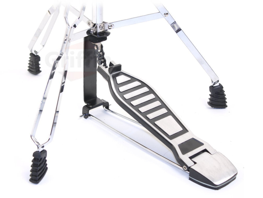 Drum Hardware Pack Complete 6 Piece Set by GRIFFIN - Full Size Percussion Stand Kit with Snare, Hi-Hat, Cymbal Boom, Throne Stool & Single Kick Pedal GeekStands.com