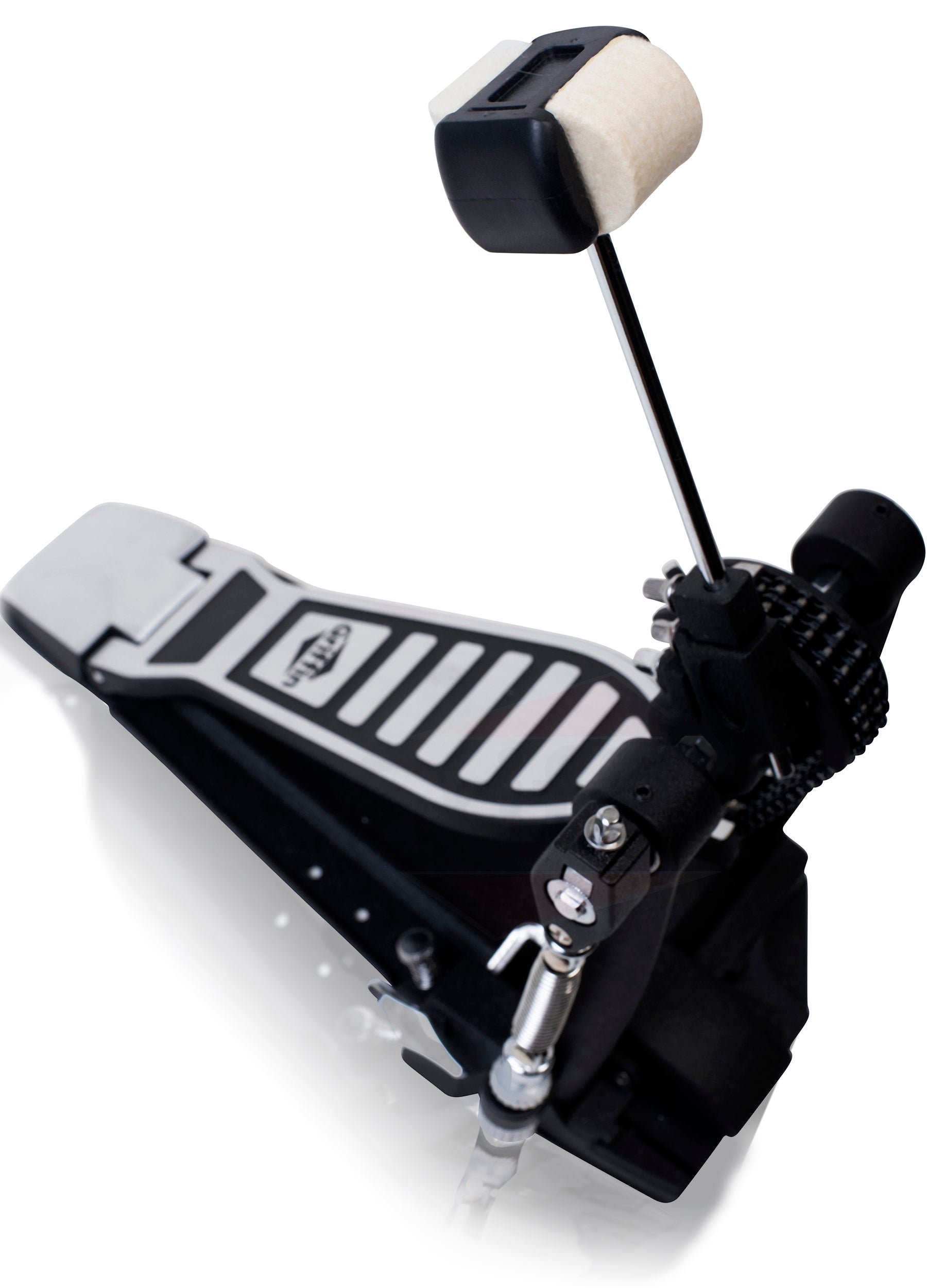 Single Kick Bass Drum Pedal by GRIFFIN | Deluxe Double Chain Foot Percussion Hardware for Intense Play | 4 Sided Beater & Fully Adjustable Power Cam System | Perfect for Beginner & Pro Drummers GeekStands.com