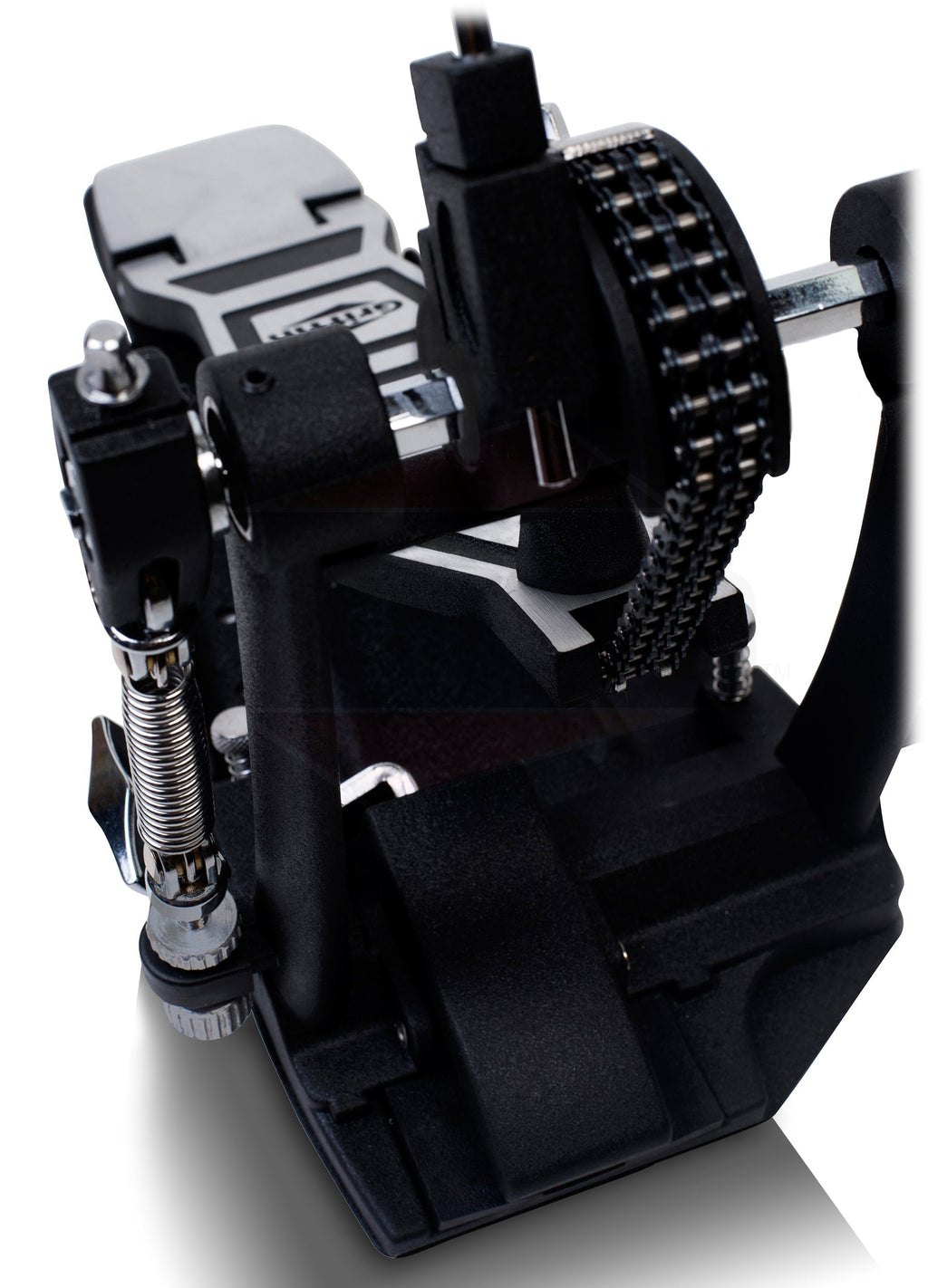 Single Kick Bass Drum Pedal by GRIFFIN - Deluxe Double Chain Foot Percussion Hardware for Intense Play - 4 Sided Beater & Adjustable Power Cam System GeekStands.com