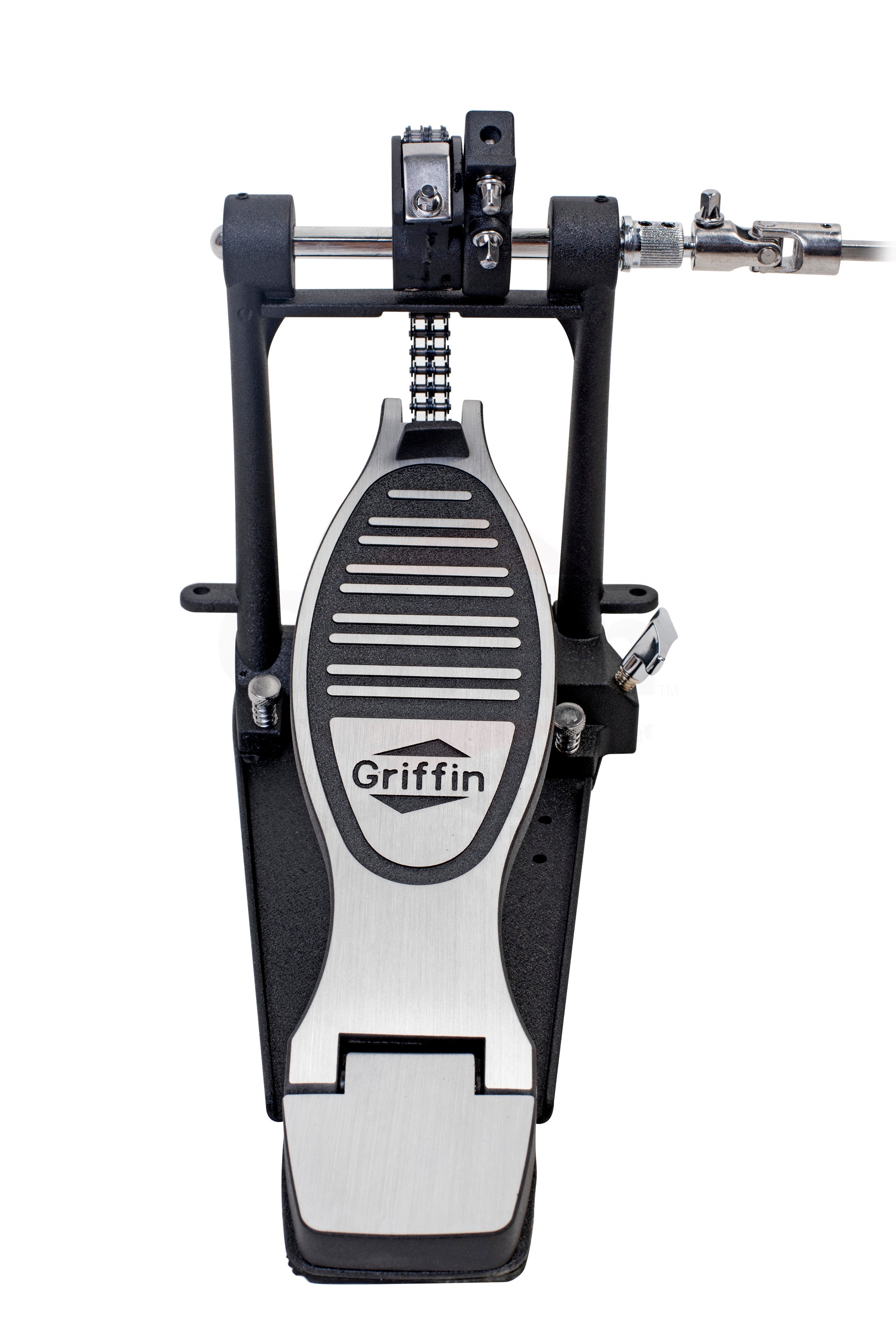 Double Kick Drum Pedal for Bass Drum by GRIFFIN - Deluxe Twin Set Foot Pedal - Quad Sided Beater Heads - Dual Pedal Two Chain Drive Hardware GeekStands.com