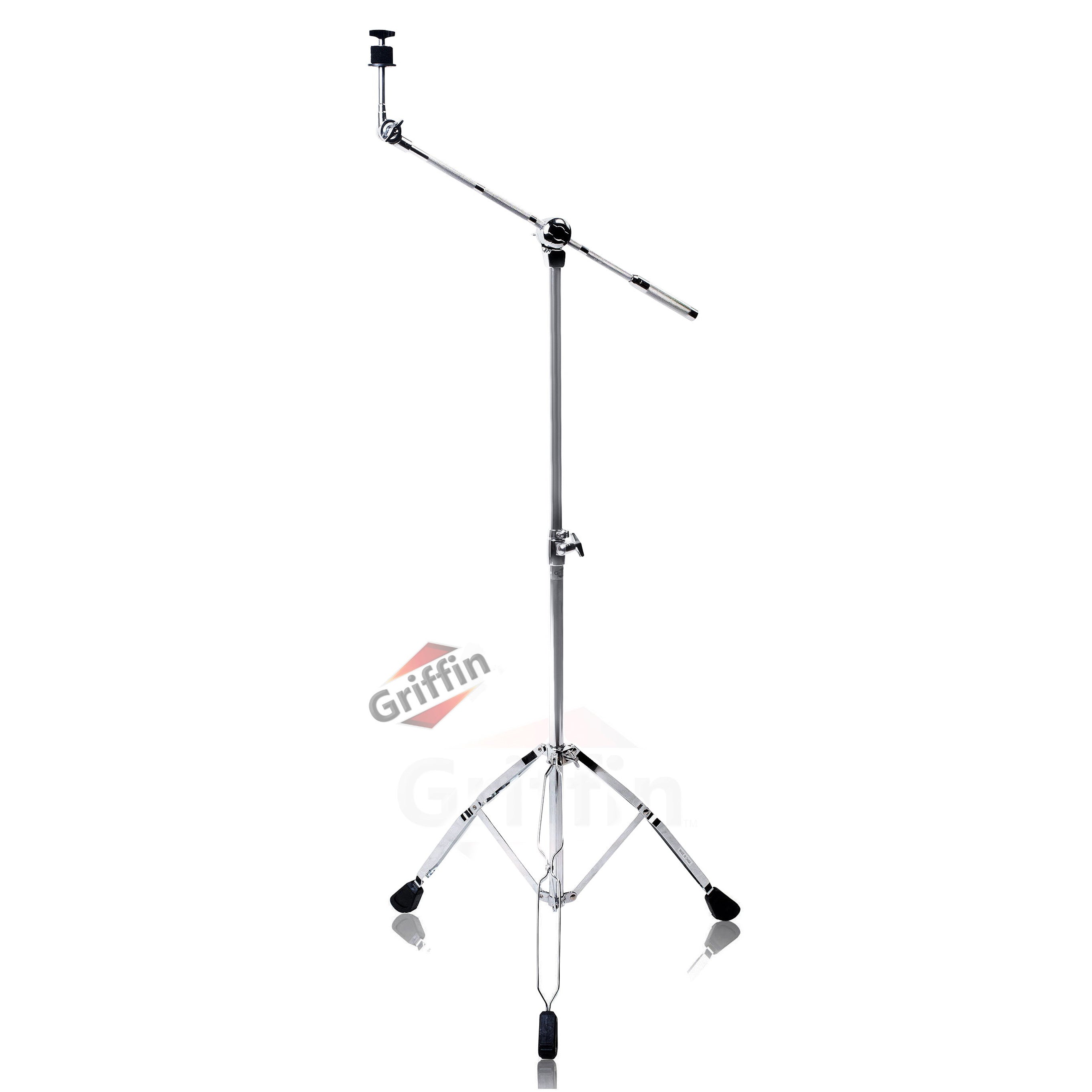 GRIFFIN Cymbal Boom Stand - Double Braced Drum Percussion Gear Hardware Set - Adjustable Height - Arm Holder With Counterweight Adapter for Mounting GeekStands.com