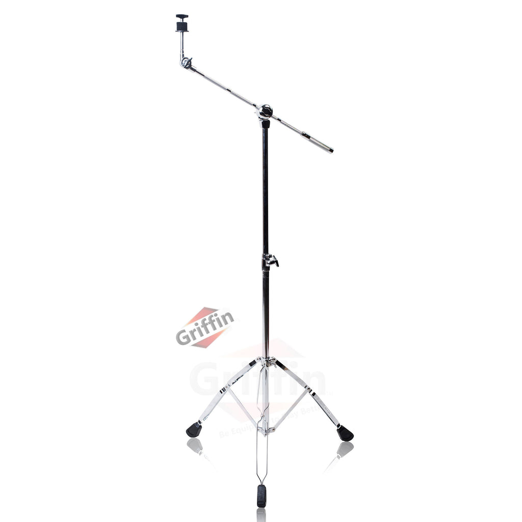 Drum Hardware Pack Complete 6 Piece Set by GRIFFIN - Full Size Percussion Stand Kit with Snare, Hi-Hat, Cymbal Boom, Throne Stool & Single Kick Pedal GeekStands.com