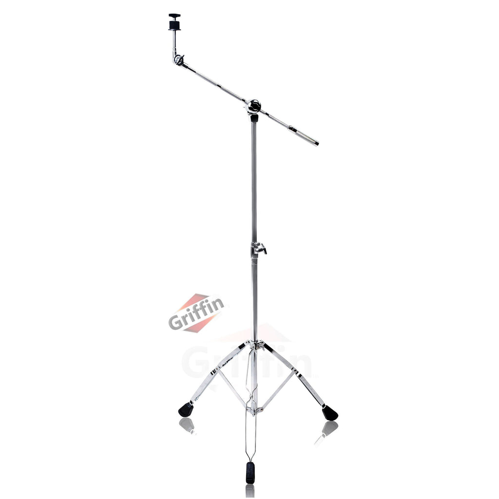 Complete Drum Hardware Pack 6 Piece Set by GRIFFIN | Full Size Percussion Stand Kit with Snare, Hi-Hat, Cymbal Boom, Throne Stool & Single Kick Drum Pedal | Lightweight and Portable, Perfect for Gigs GeekStands.com