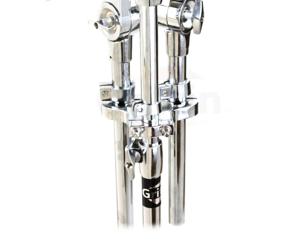 Double Tom Drum Stand with Cymbal Arm by GRIFFIN - Drummers Percussion Set Hardware with Dual Drum Mounts - Tom Holder with Double Braced Legs GeekStands.com