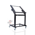 Rack Mount Rolling Stand & Adjustable Mixer Platform Rails by GRIFFIN - 19U Cart Holder for Music Studio Booth Pro Audio Recording Cabinet Equipment GeekStands.com