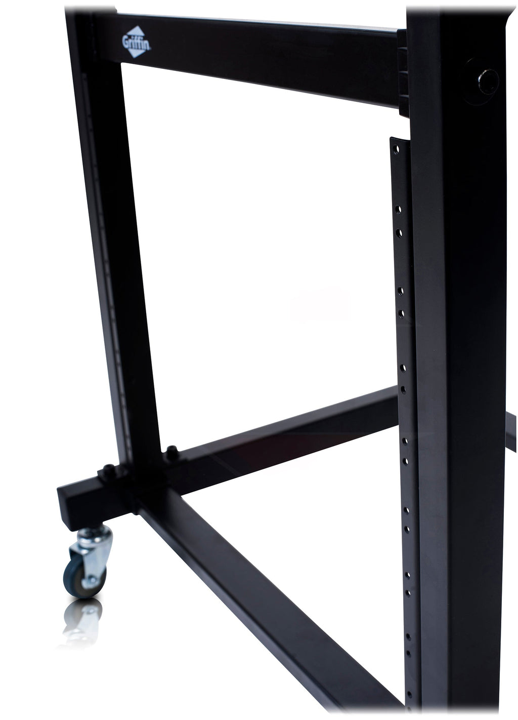Rack Mount Rolling Stand & Adjustable Mixer Platform Rails by GRIFFIN - 19U Cart Holder for Music Studio Booth Pro Audio Recording Cabinet Equipment GeekStands.com