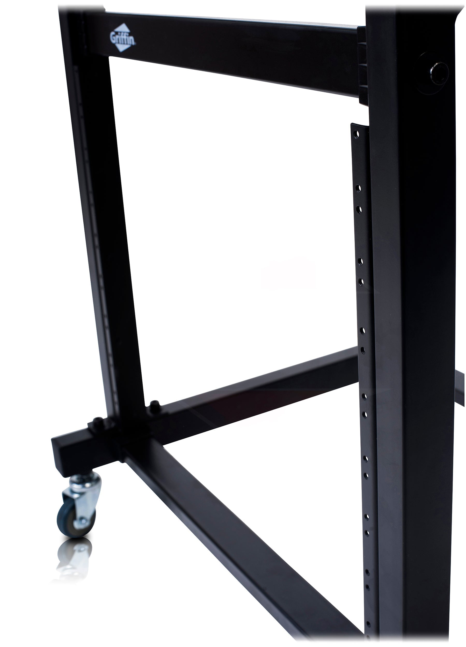 Rack Mount Rolling Stand & Adjustable Mixer Platform Rails by GRIFFIN - 19U Cart Holder for Music Studio Booth Pro Audio Recording Cabinet Equipment GeekStands.com