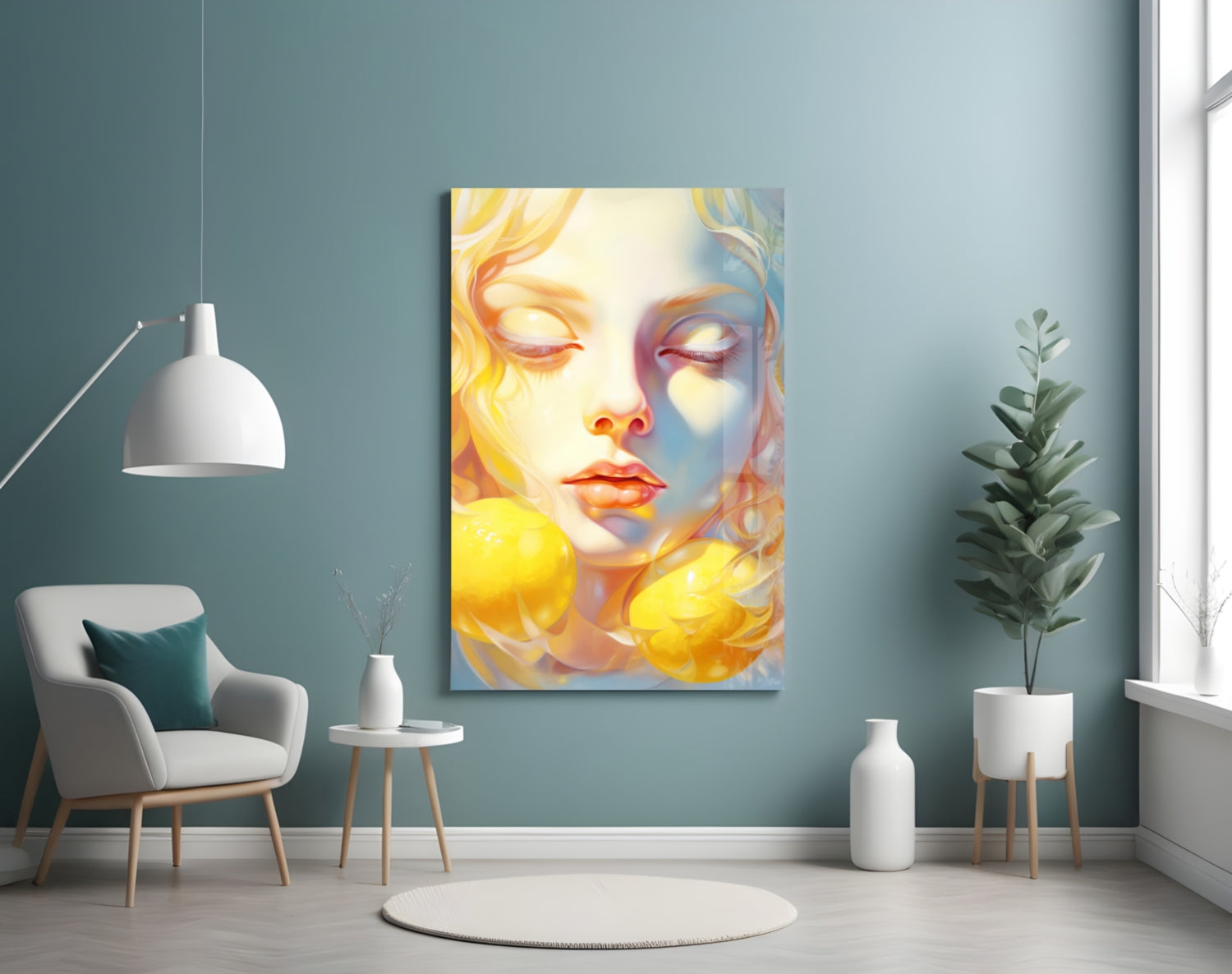 Lemony Dreams Glass Wall Art || Designer Collection Insigneart USA