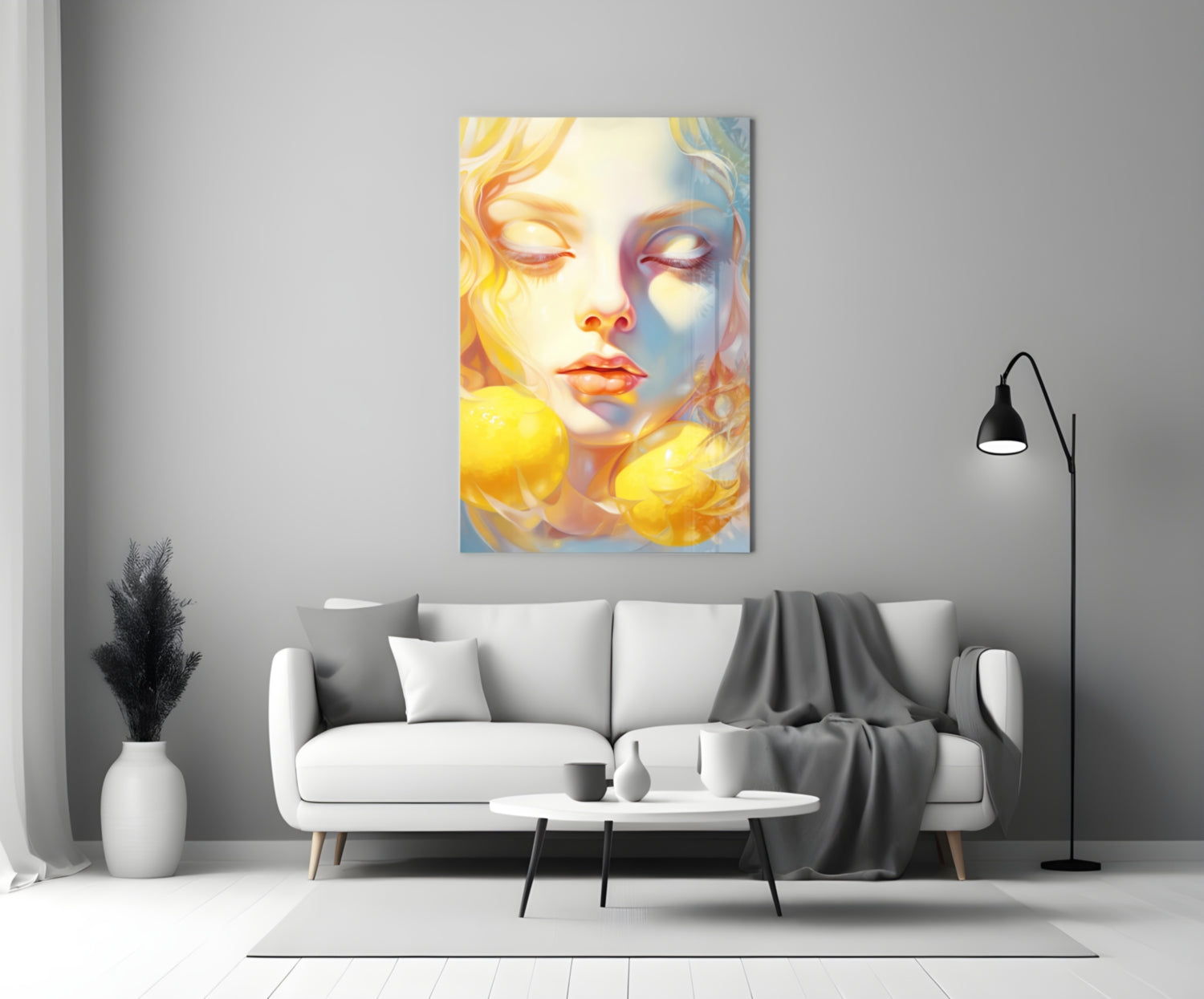 Lemony Dreams Glass Wall Art || Designer Collection Insigneart USA