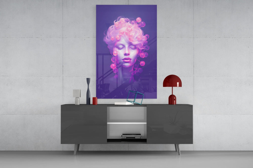 Pink Bubbles Glass Wall Art || Designer Collection Insigneart USA