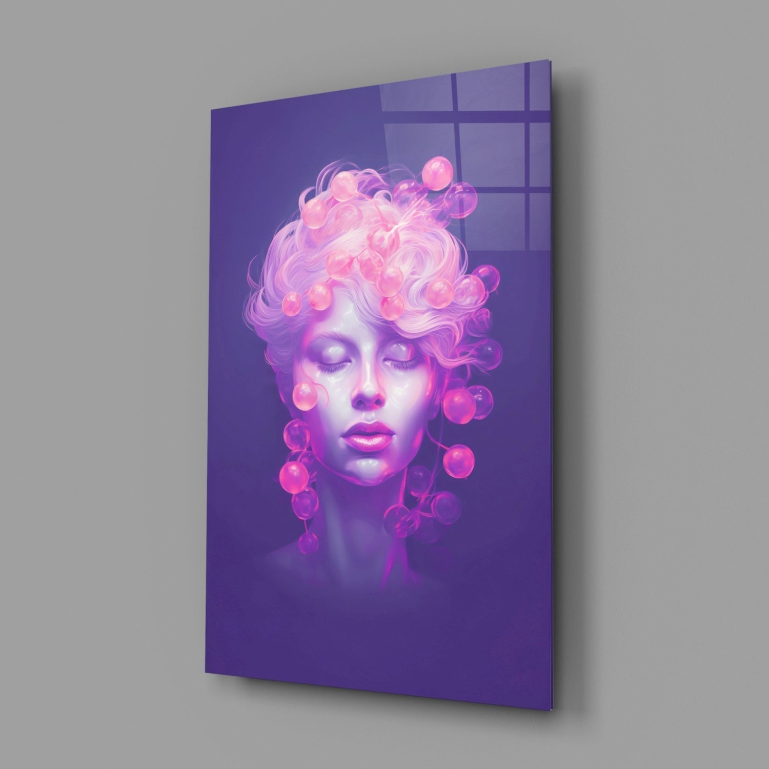Pink Bubbles Glass Wall Art || Designer Collection Insigneart USA